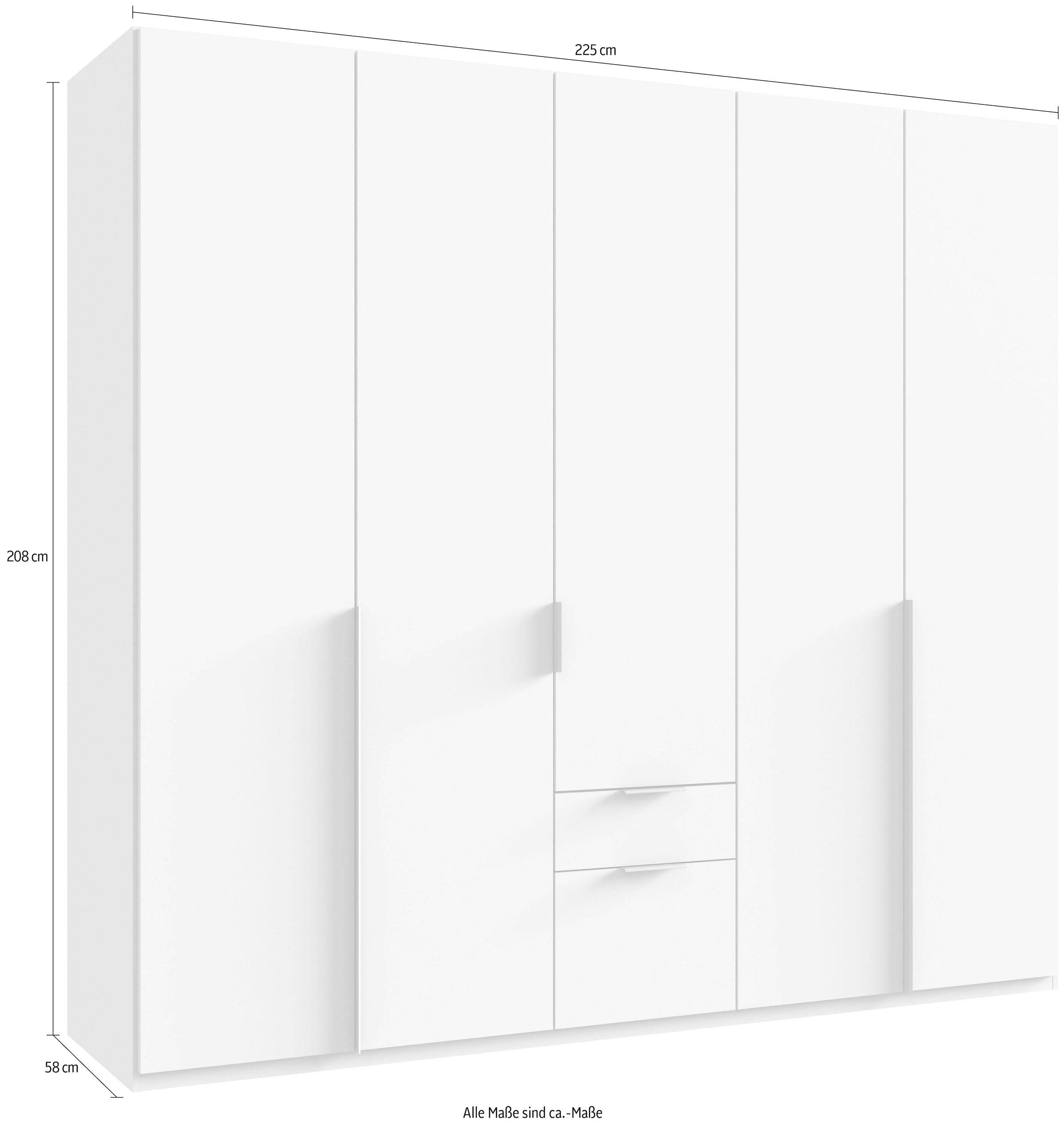 Wimex Drehtürenschrank »Mugano« mit langen oder kurzen Griffen aus Metall,  in vielen Breiten, 208 oder 236 cm hoch, Made in Germany