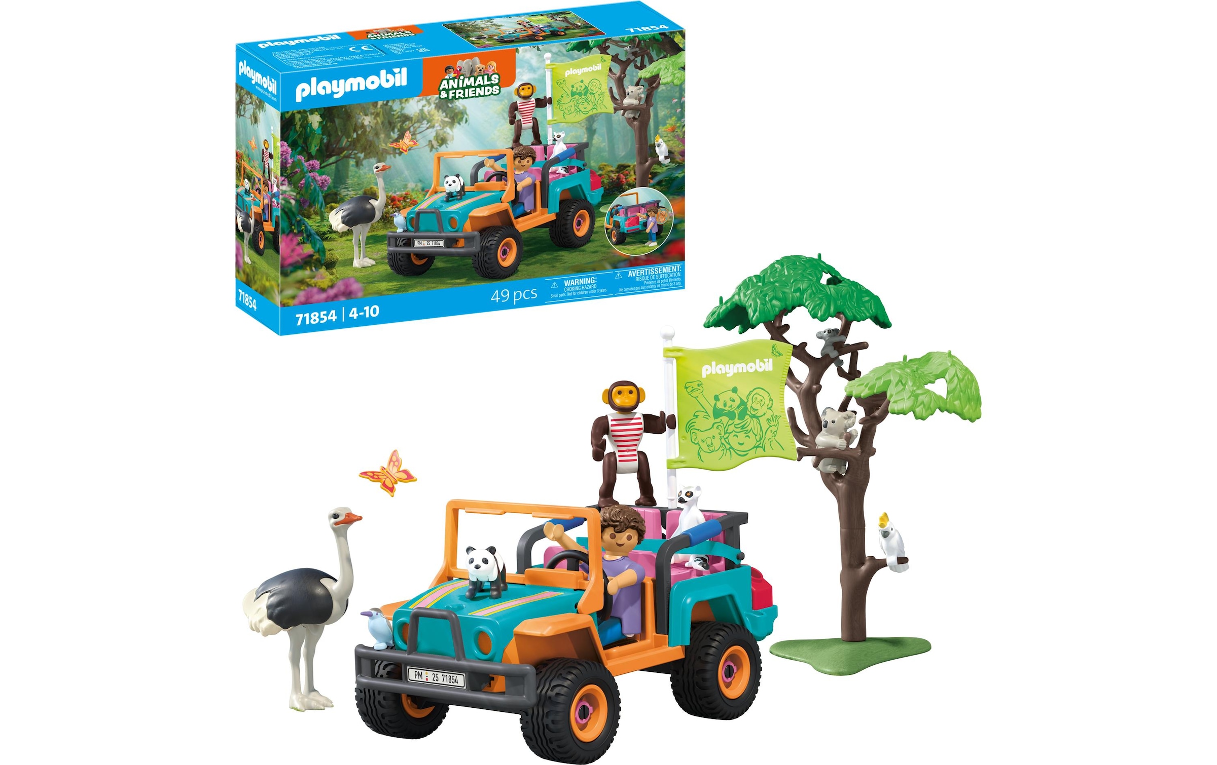 Playmobil® Konstruktions-Spielset »Animals & Friends: Bunter Geländewagen 71854«