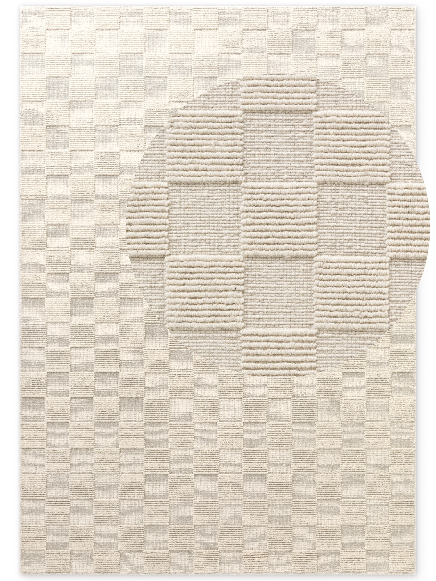 Villeroy & Boch Wollteppich »Scala« rechteckig 10 mm Höhe Handgewebt, Wolle, Kariert, Natur, 3D-Struktur, Karo, Wohnzimmer