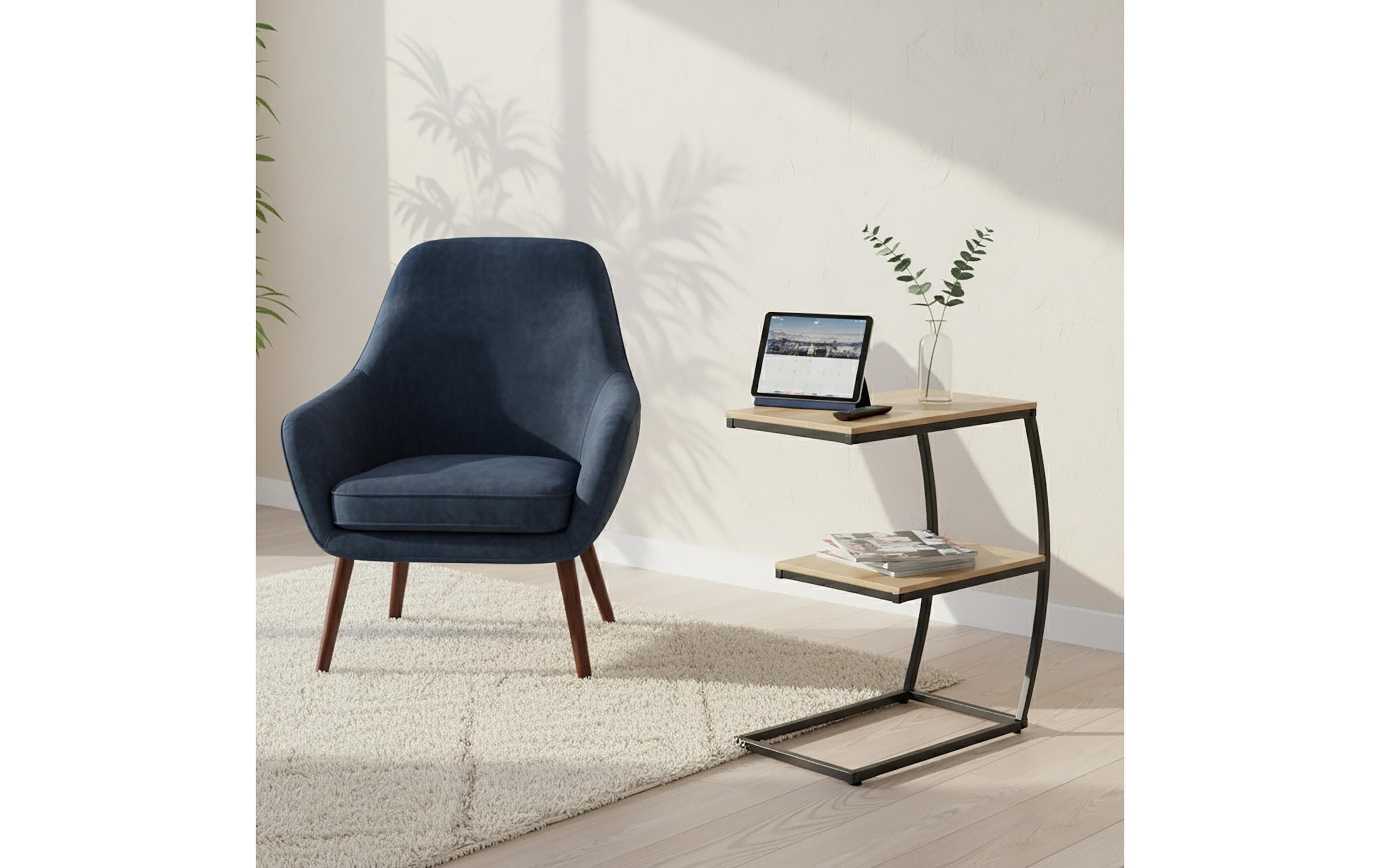 relaxdays Beistelltisch »in C-Form 58.5 x 47.5 cm«