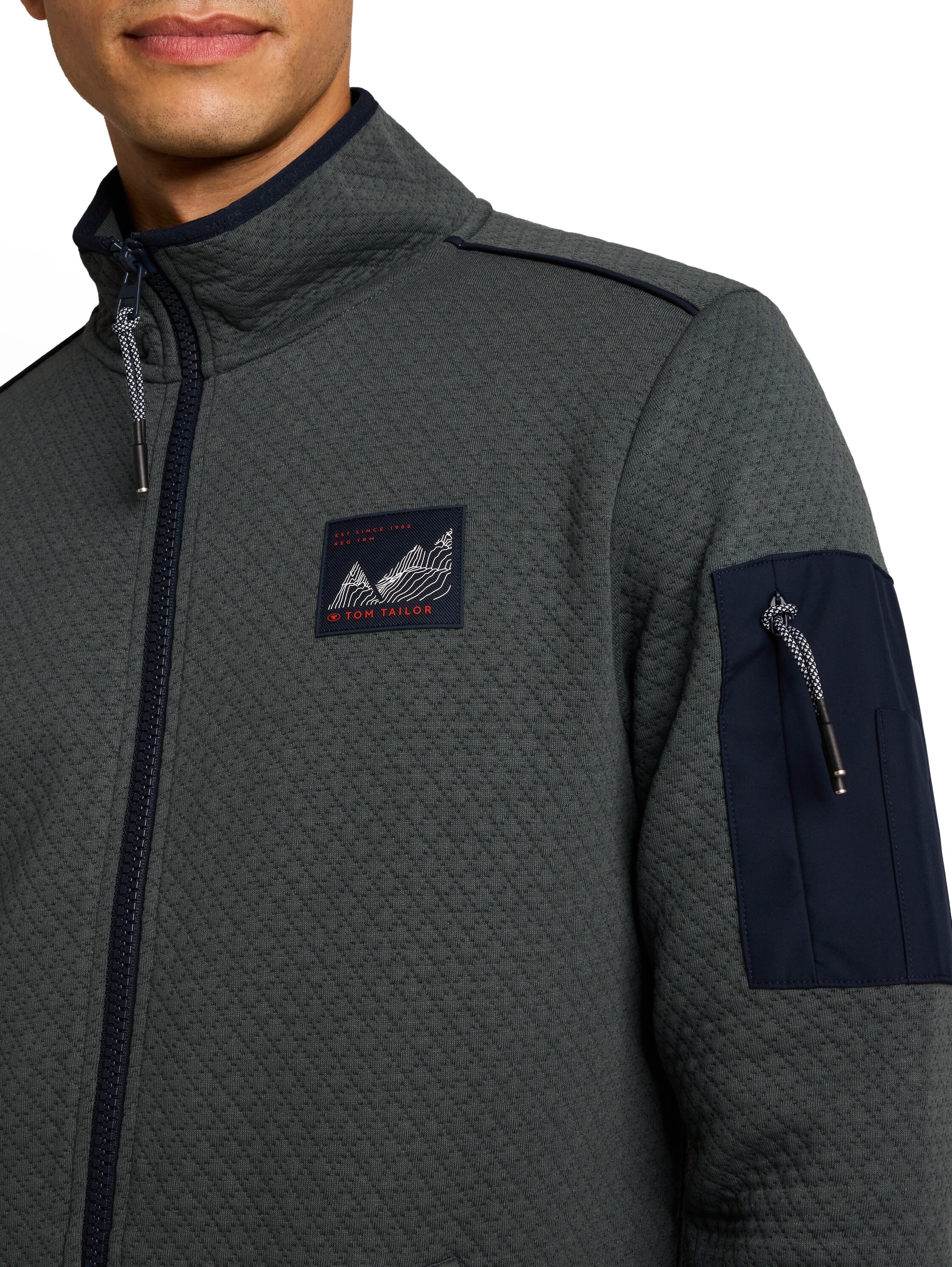 TOM TAILOR Veste sweat Col montant pratique avec fermeture éclair / look sportif