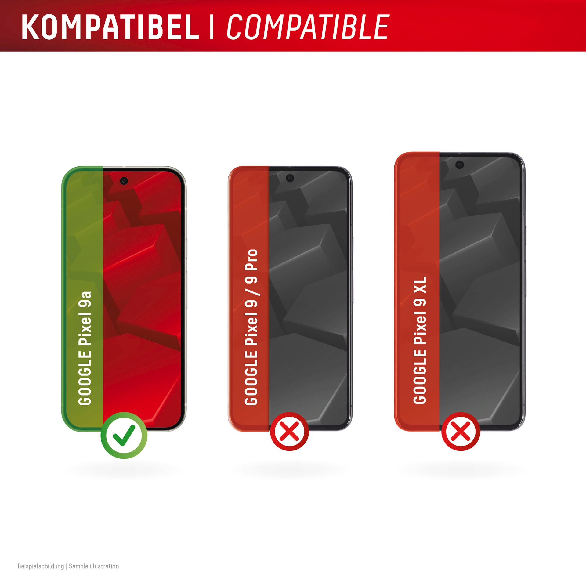 Displex Displayschutzglas »Real Glass Screen Protector« für Google Pixel 9a Displayschutzfolie, Schutzfolie, Bildschirmschutz, kratz- & stossfest