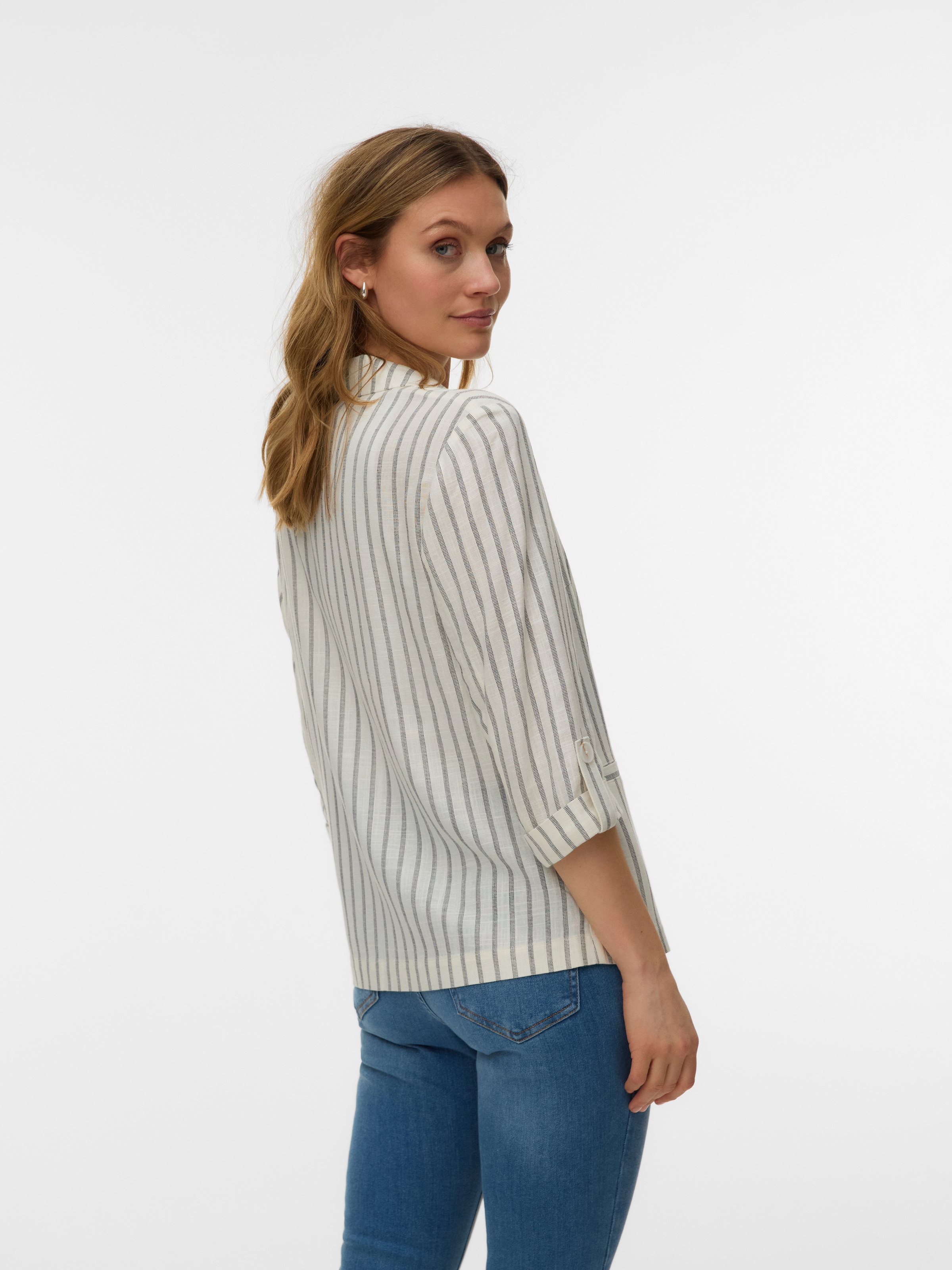 Vero Moda Blazer long »VMROSIE 3/4 LOOSE BLAZER NOOS« mélange viscose, coupe régulière, avec lin