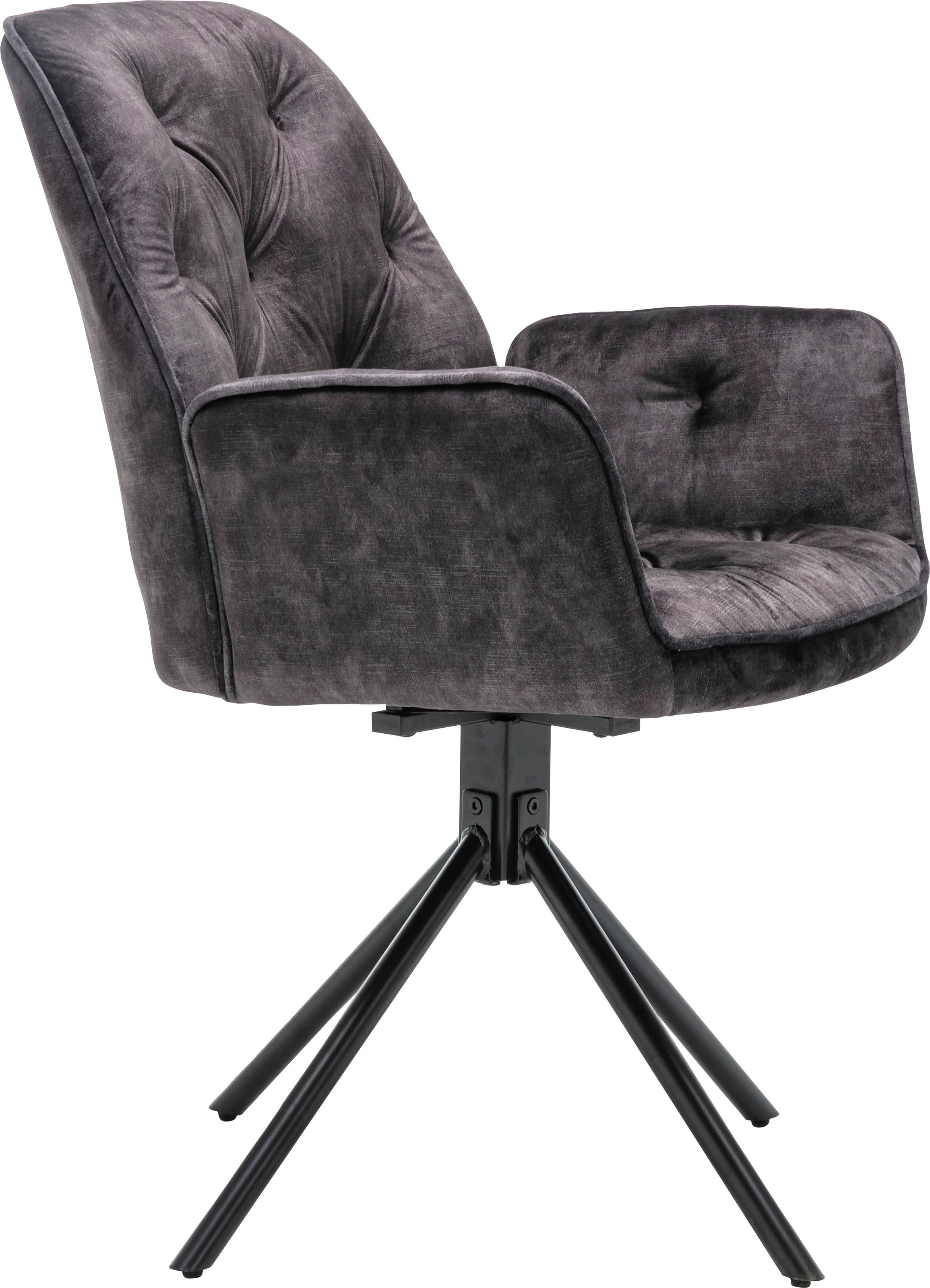 byLIVING Esszimmerstuhl »Sarina« (Set) 2er-Set, hochwertiger Vintage-Samt Bezug mit Steppung, 360Grad drehbar