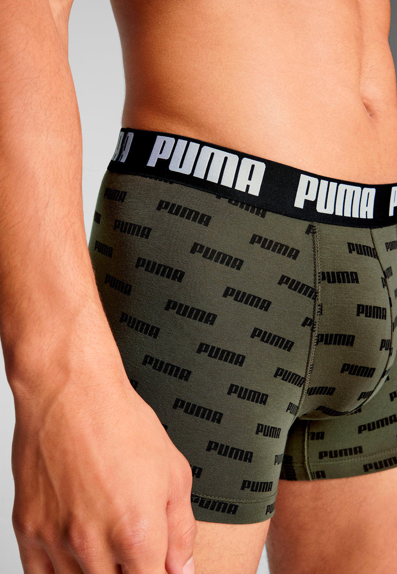 PUMA Boxershorts »PUMA MEN EVERYDAY LOGO PRINT BOXERS 2P« Packung, 2er Pack,  1x uni und 1x allover Logodruck