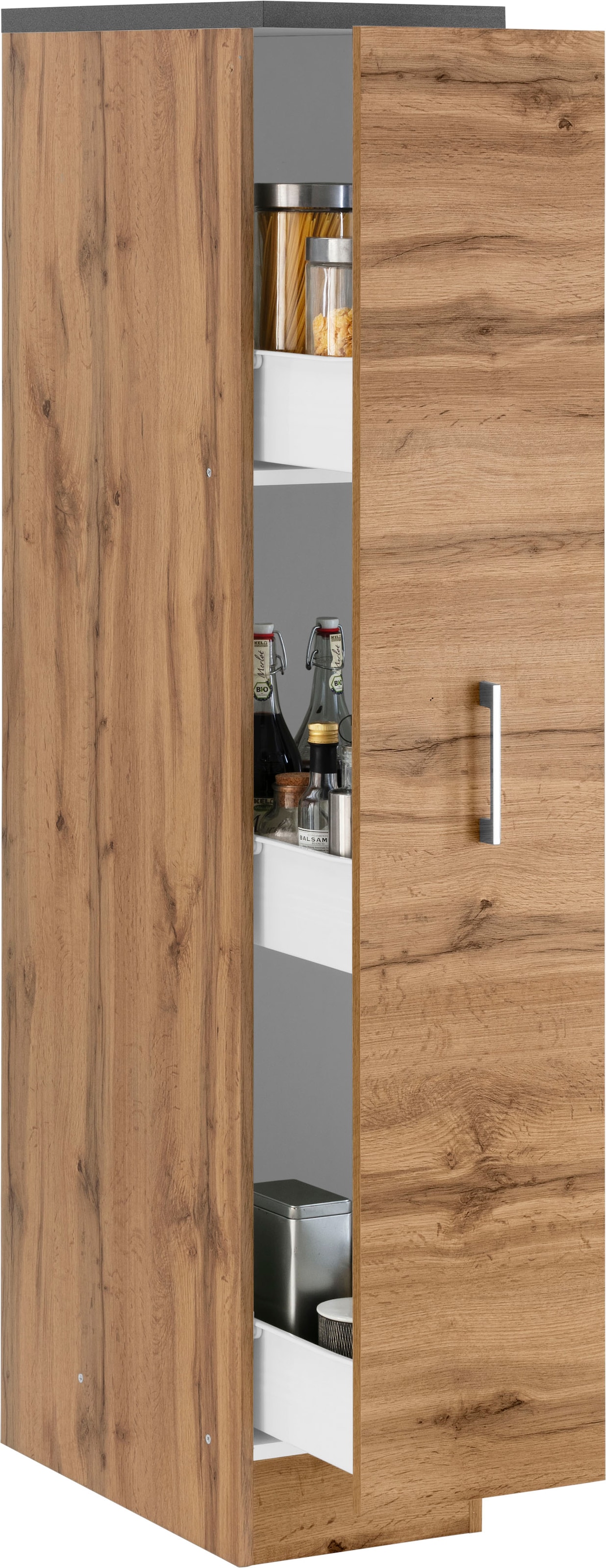 KOCHSTATION Armoire à pharmacie »KS-Colmar« 30 cm de large, 165 cm de haut, avec 3 étagères, avec poignée en métal