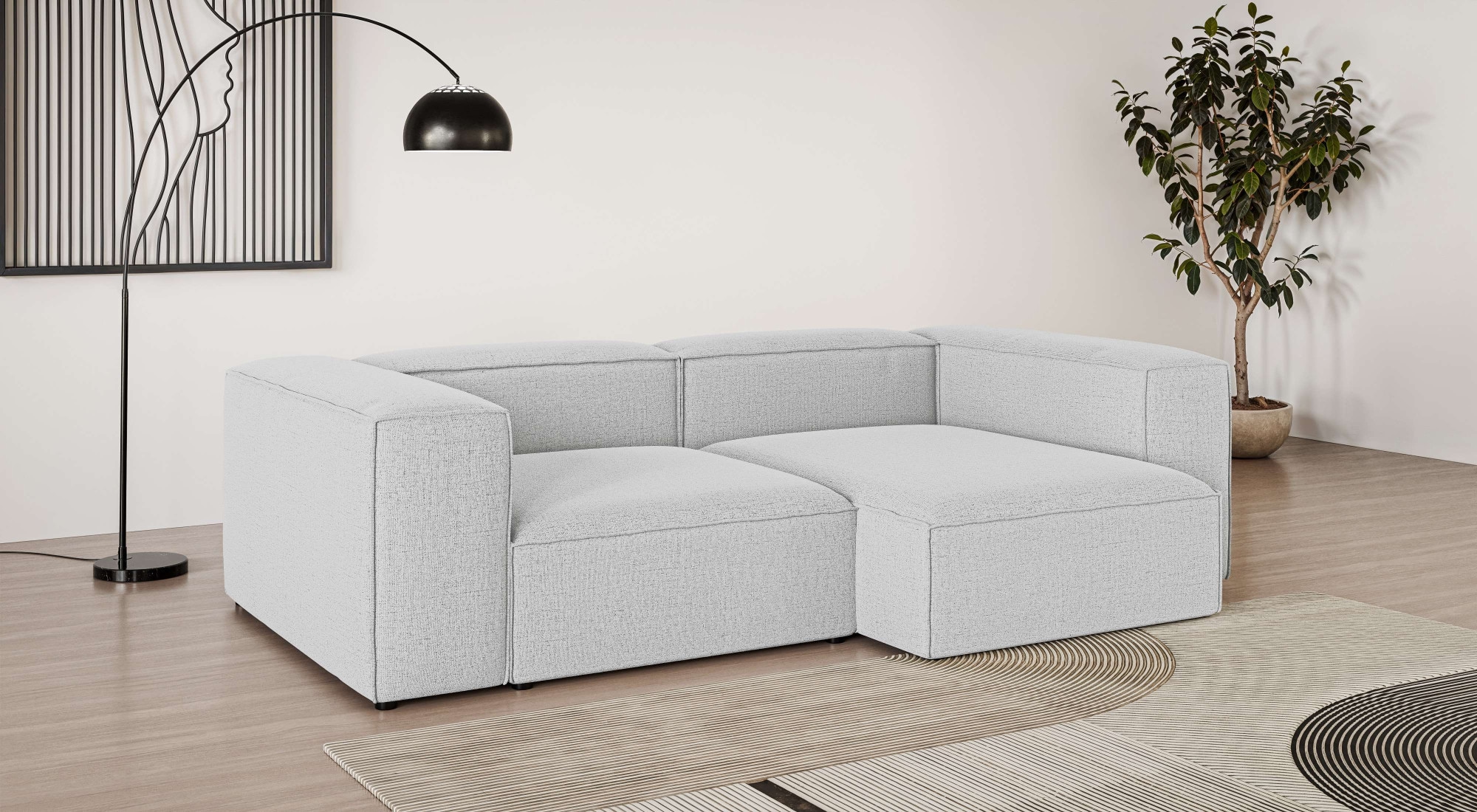 GOODproduct Canapé d'angle »XL HAILY L-Form, Modularsofa extra tief, Masse B/T/H: 260/160/72 cm« als Modul oder separat verwendbar, für individuelle Zusammenstellung