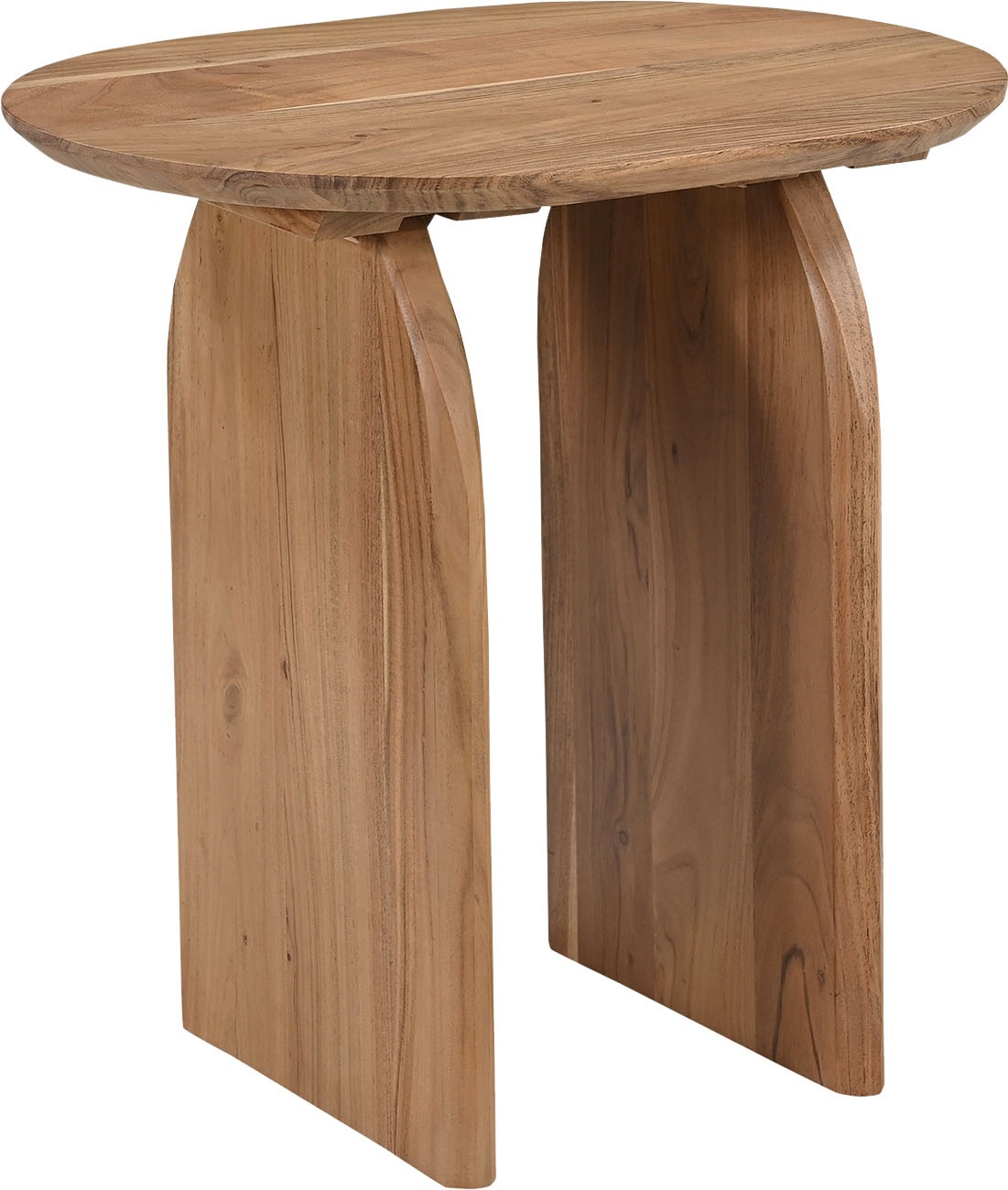 SIT Beistelltisch »Helsinki rund aus Akazie mit Holzwangen-Gestell« 3 cm starke Akazienplatte mit natürlicher Maserung