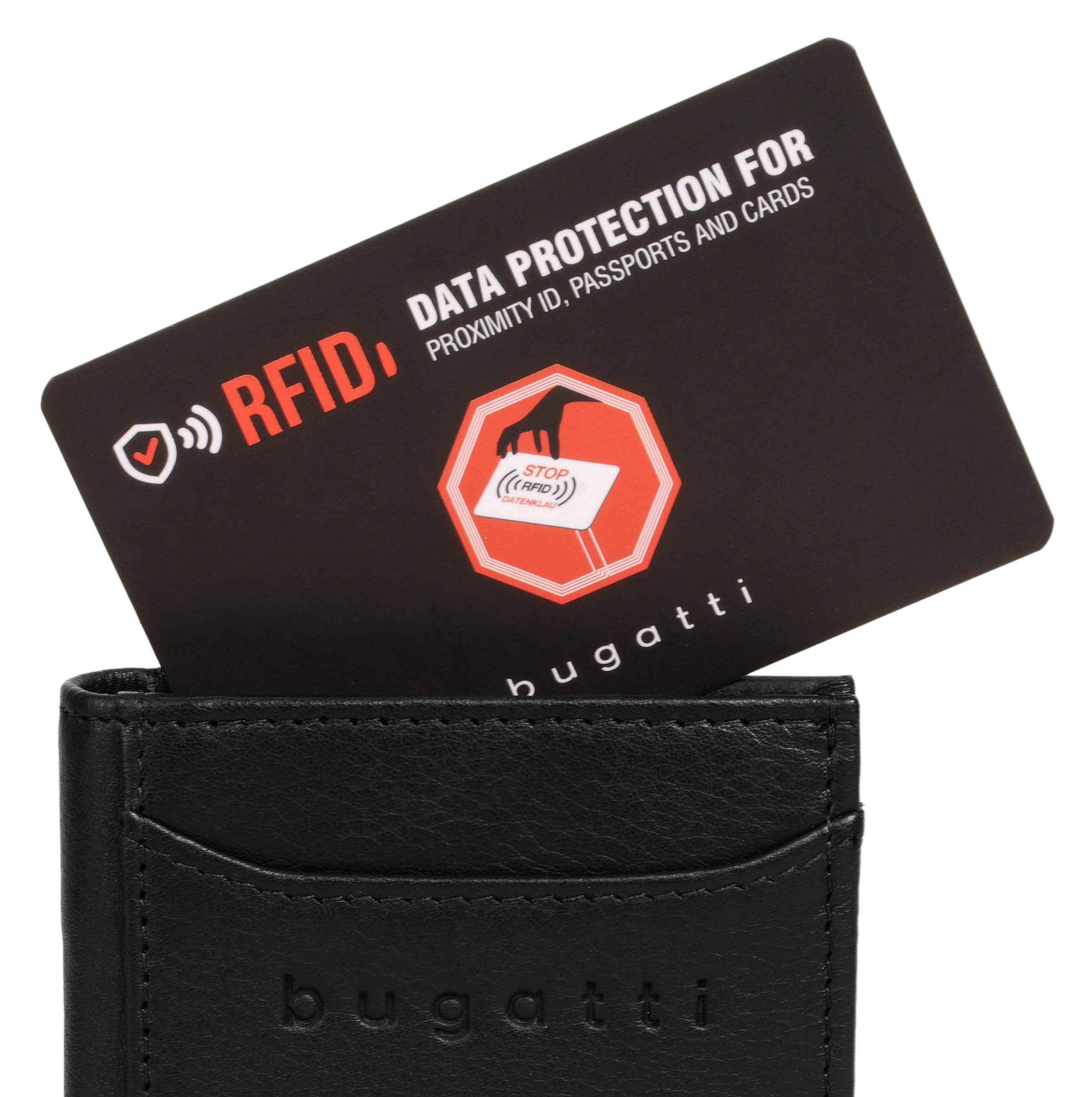bugatti Porte-monnaie »BUGATTI Herren, Damen SECURE SLIM echt Leder« cuir véritable