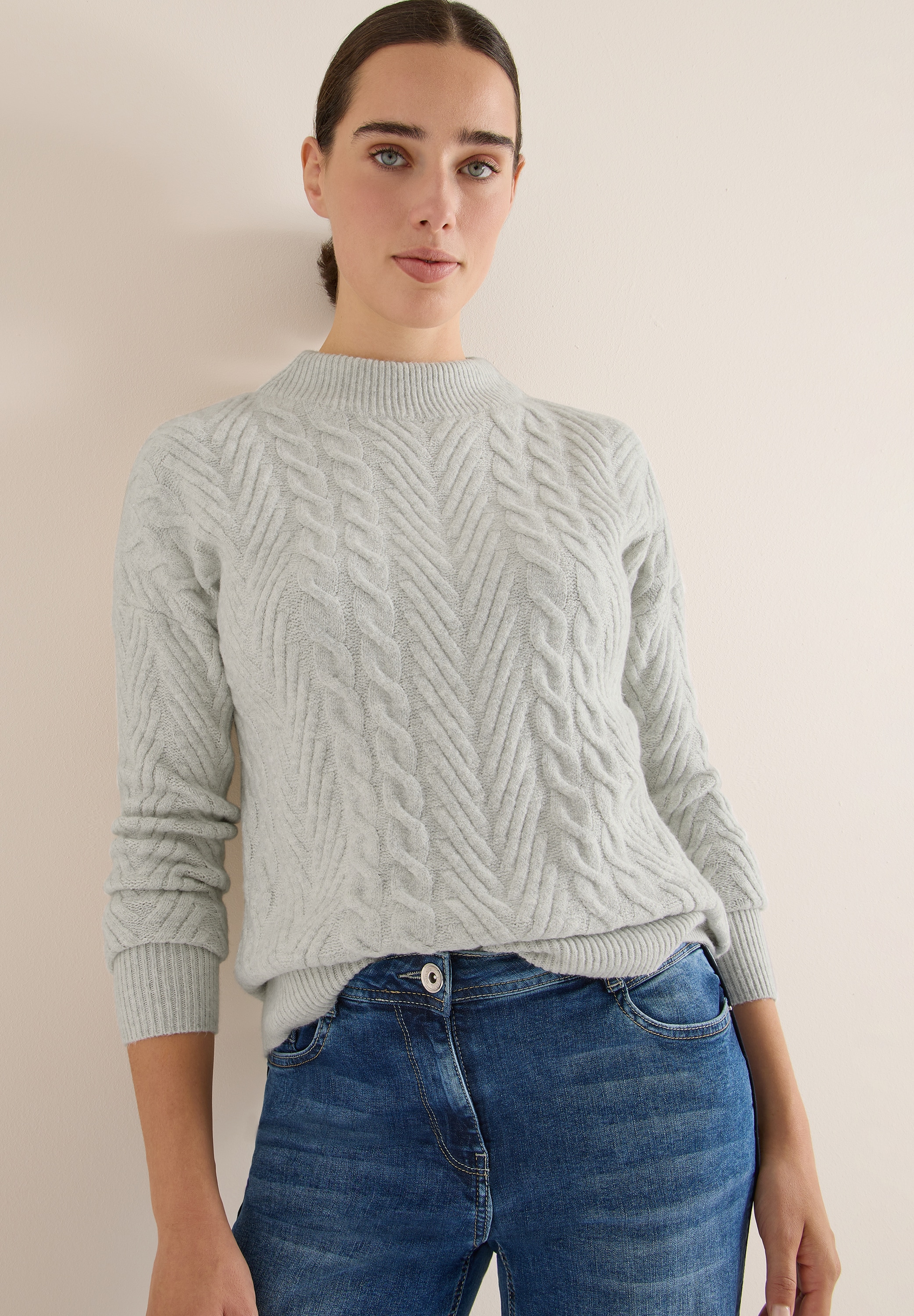 Cecil Pull en tricot mit Turtle Neck, Zopfmuster