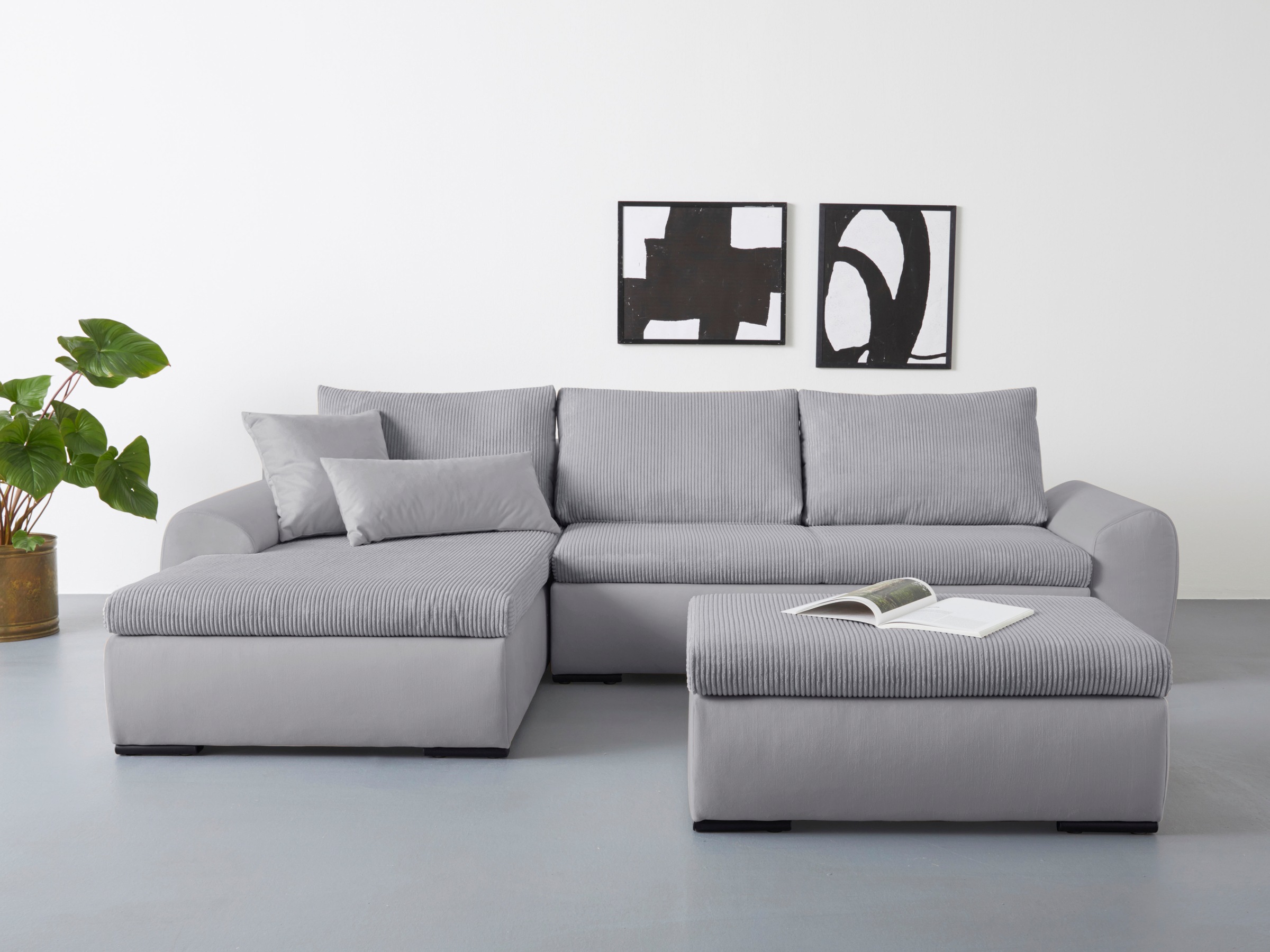 Home affaire Tabouret rembourré »Win, B: 97 cm - OTTO. Verlässliche Qualität.« mit schwarzen Metallfüssen, frei im Raum stellbar