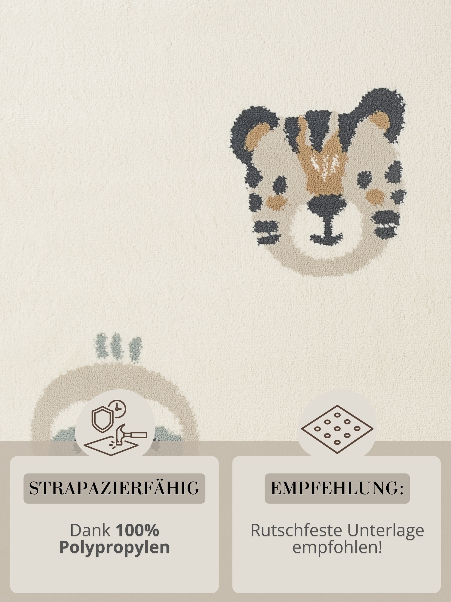 HANSE Home Kinderteppich »Tiny Zoo« rechteckig 10 mm Höhe Pflegeleicht, Weich, Kinderzimmer, Spielteppich, Spielunterlage