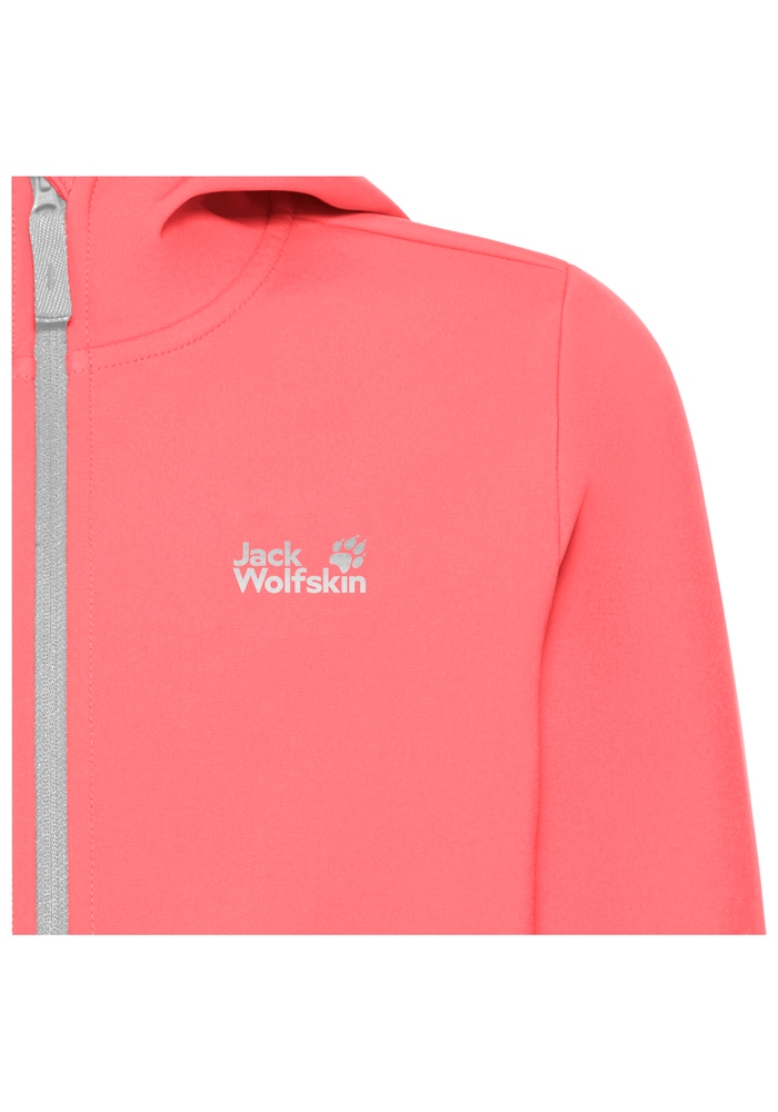 Jack Wolfskin Softshelljacke »FOURWINDS JACKET KIDS« mit Kapuze Winddicht, wasserabweisend, atmungsaktiv, Übergangsjacke für Kinder