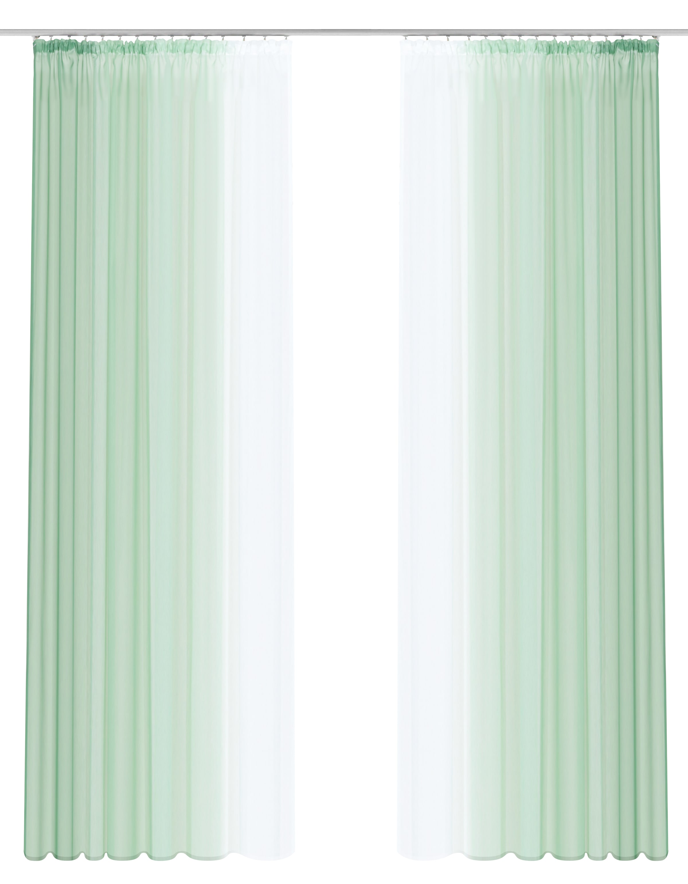 GOODproduct Rideau »Nivva« Bande volante 2 cuis tlg. transparent, ruban froncé, facile d'entretien, lot de 2