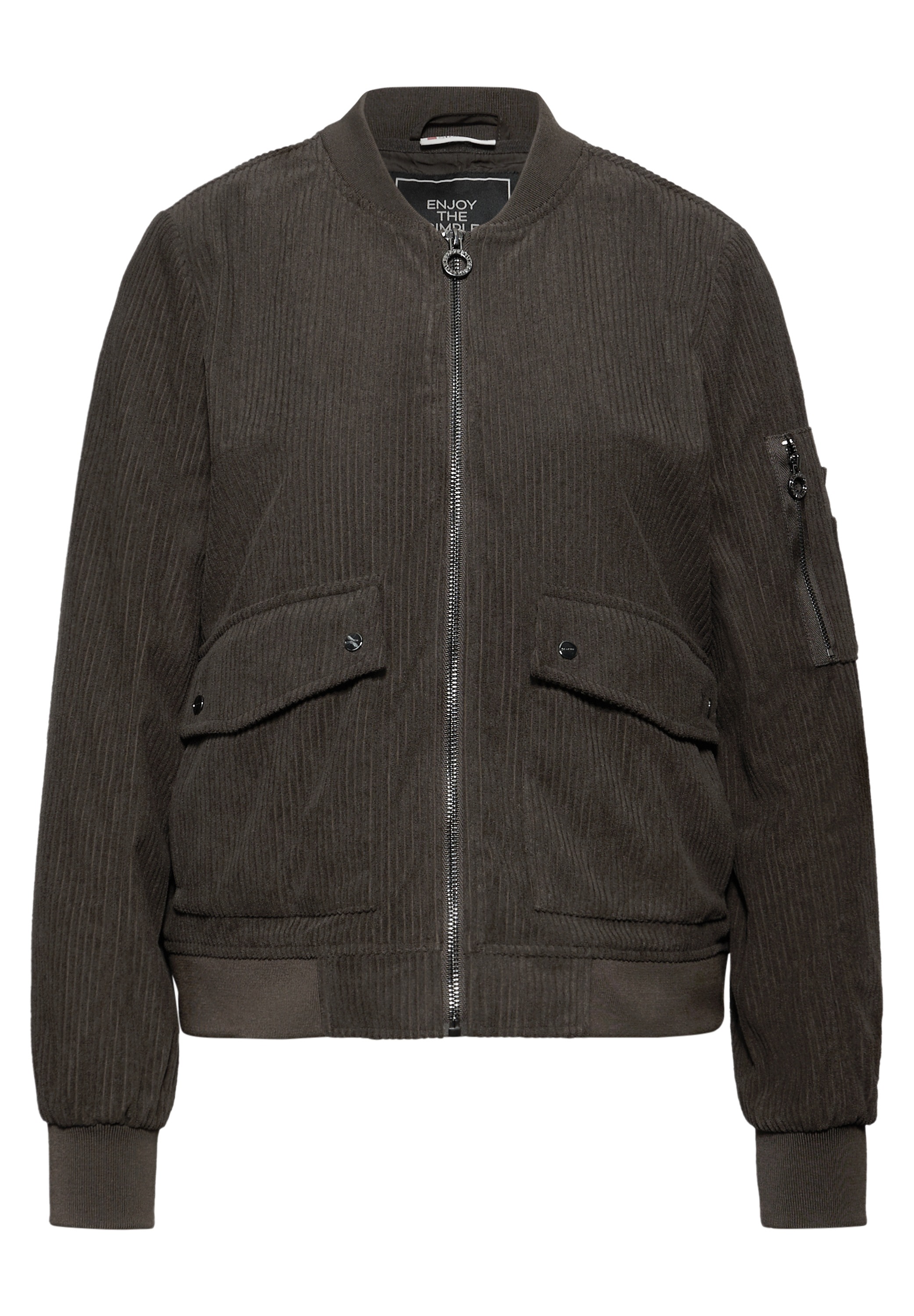 STREET ONE Blouson ohne Kapuze aus Cord und Langarm mit Bündchen und Zipperdetail