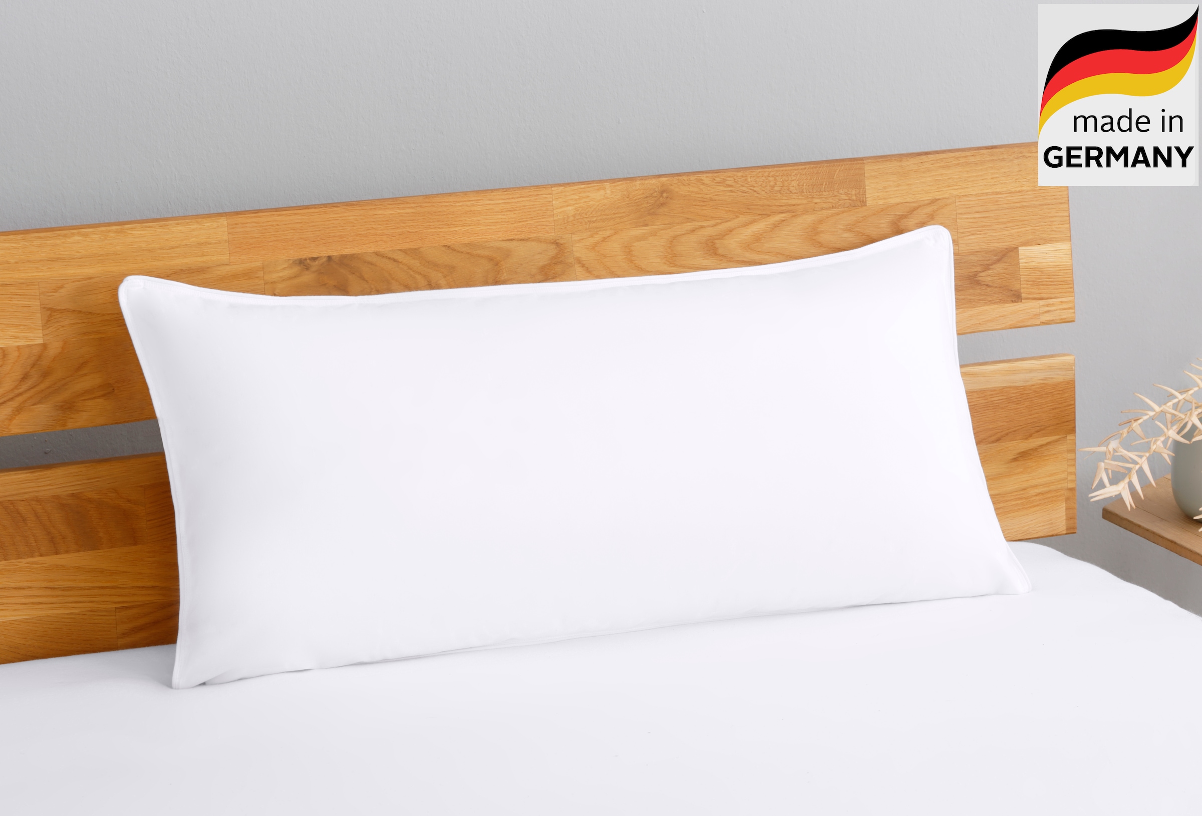 GOODproduct Federkissen »RINA, Kopfkissen in 40x80 oder 80x80 cm« Füllung: 90Federn10Daunen Bezug: Baumwolle 1 Stk. tlg. Kissen, Made in Germany, Allergiker geeignet (Nomite)