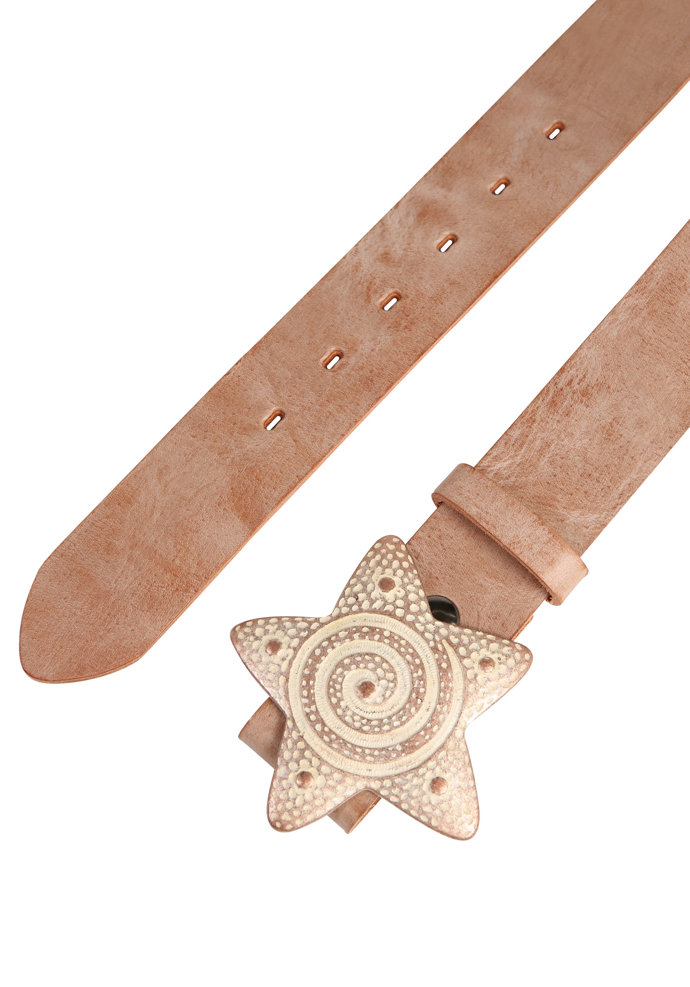 RETTUNGSRING by showroom 019° Ceinture en cuir mit austauschbarer Schliesse »Seestern Rosé«