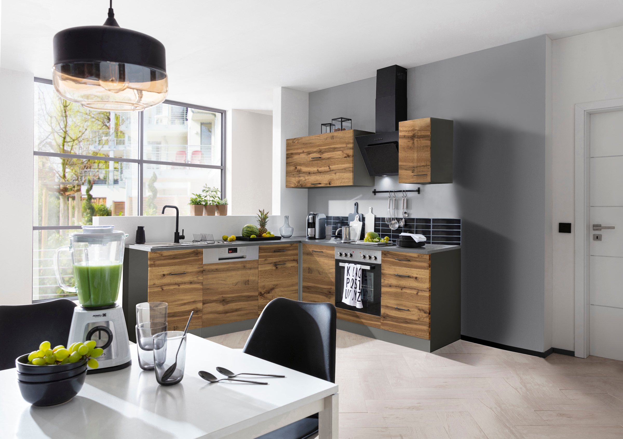 KOCHSTATION Winkelküche »KS-Trier« ohne E-Geräte, Stellbreite 220/220 cm