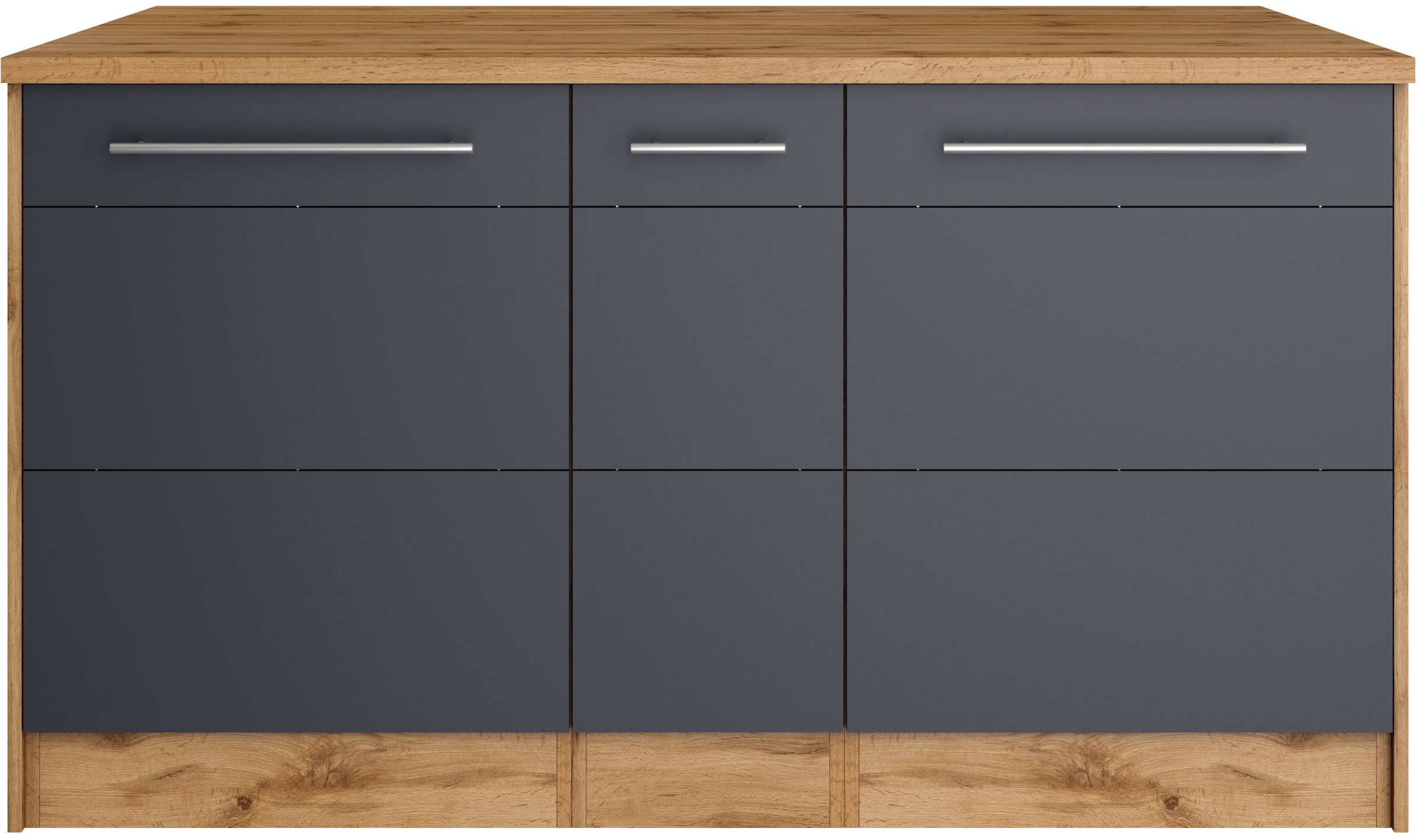 KOCHSTATION Ilot de cuisine »KS-Wien« largeur 153 cm, façades MDF, casier à bouteilles