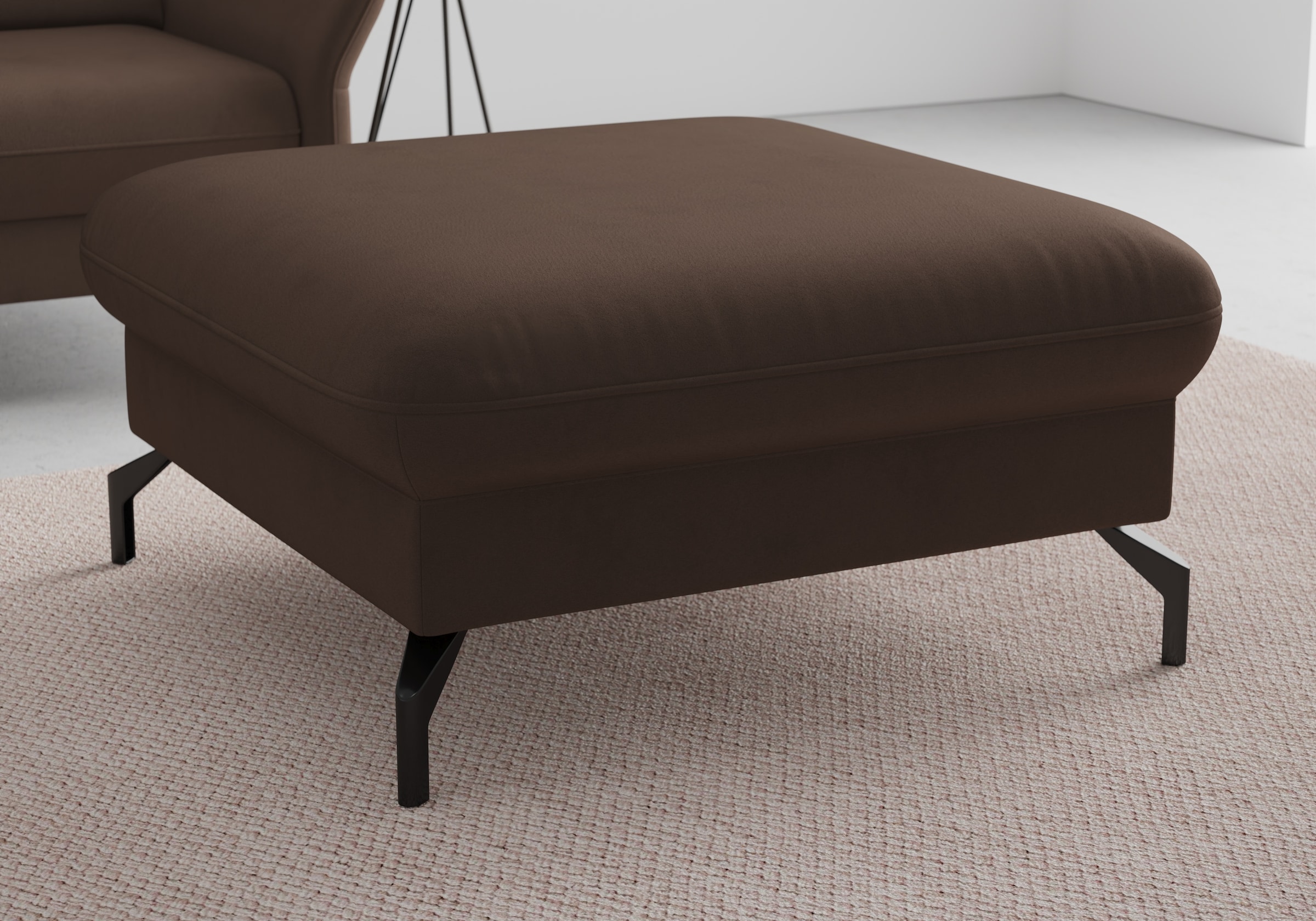 sit&more Hocker »Fashion« inklusive Federkern, mit hochwertigen, schwarzen Metallfüssen