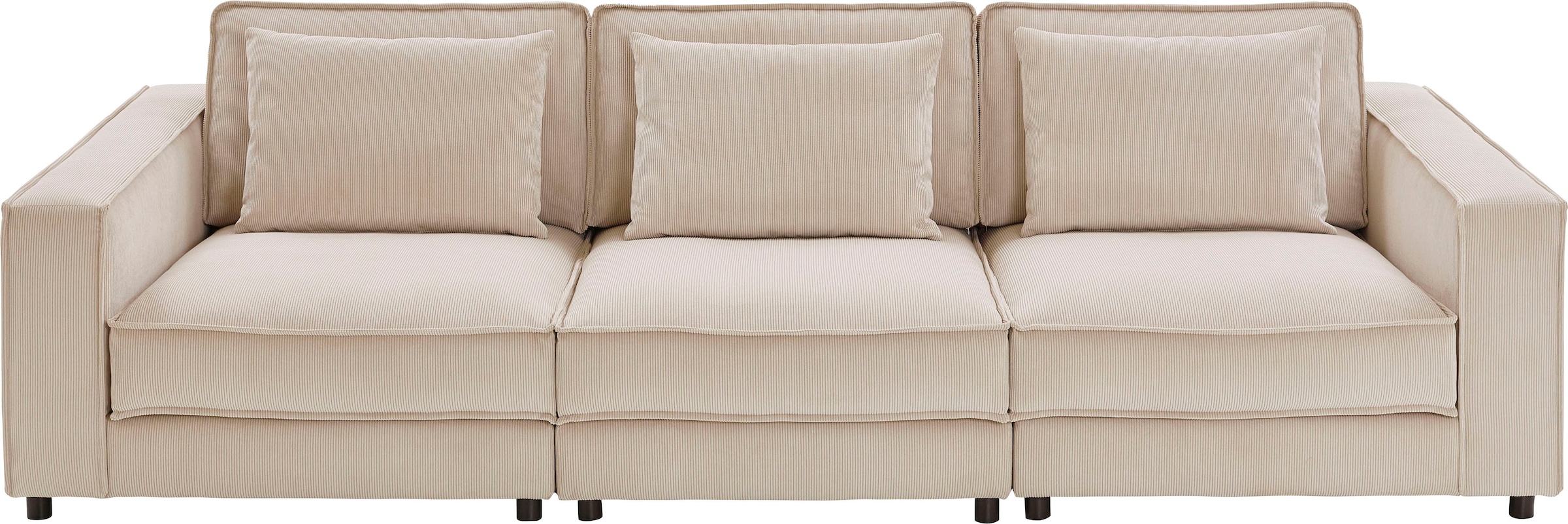 ATLANTIC home collection 3-places »Valan« XXL-Sitzfläche, mit Cord-Bezug, frei stellbar, mit Wellenunterfederung