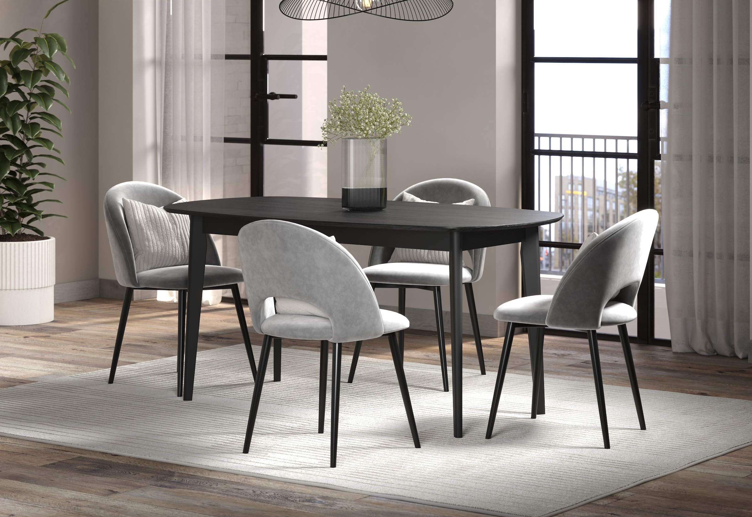 INOSIGN Table de salle à manger »Ronda« 1 cuis tlg. Esszimmertisch oval auf Massivholzfüssen - (B/T/H) 160/90/77 cm