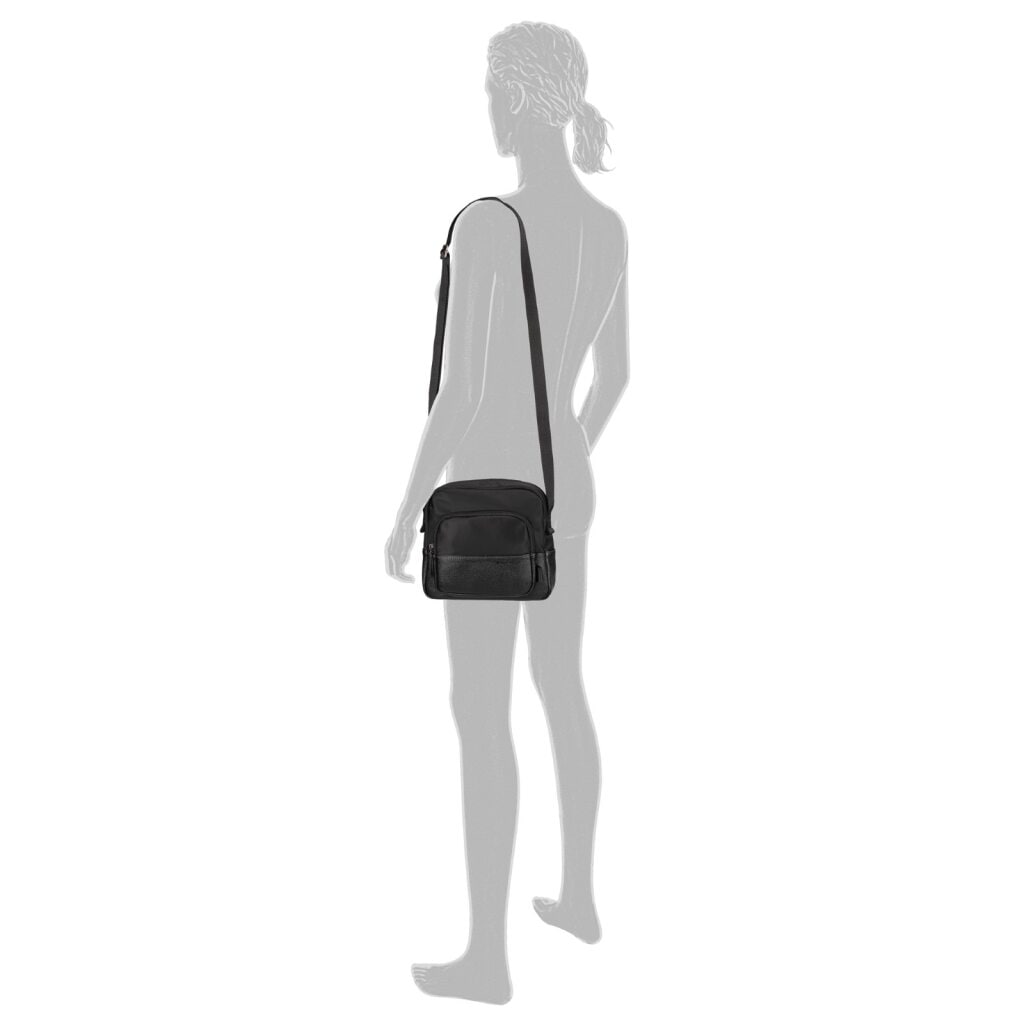 TOM TAILOR Sac à bandoulière »Viene« similicuir finement grainé rencontre nylon léger avec logo fin