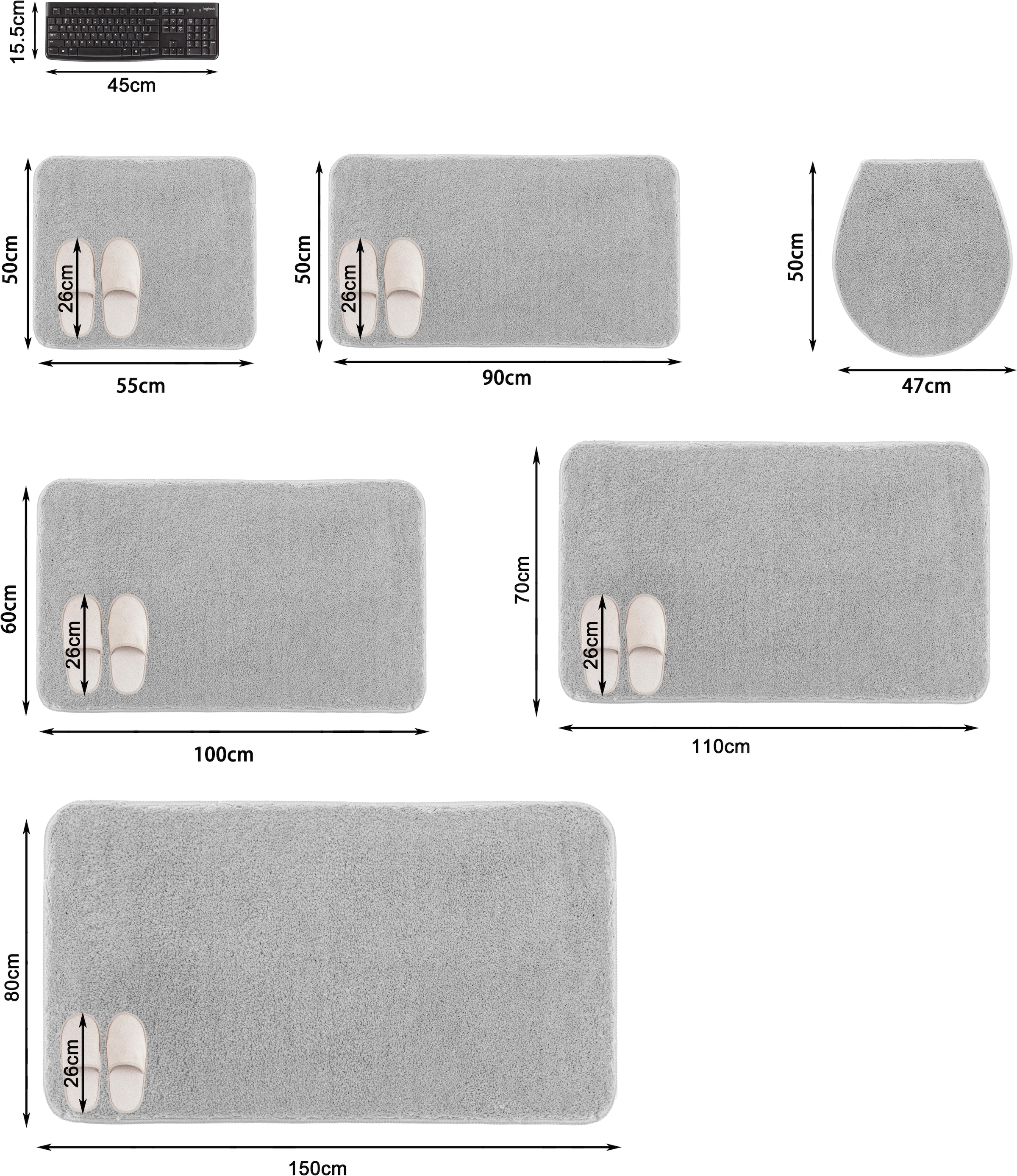 GOODproduct Badematte »Sanremo Premium, Badvorleger, Badezimmer Teppich, sehr weich« Höhe 35 mm rutschhemmend beschichtet fussbodenheizungsgeeignet | schnell trocknend Badteppich, unifarben, rechteckig & als 3-tlg. Set erhältlich