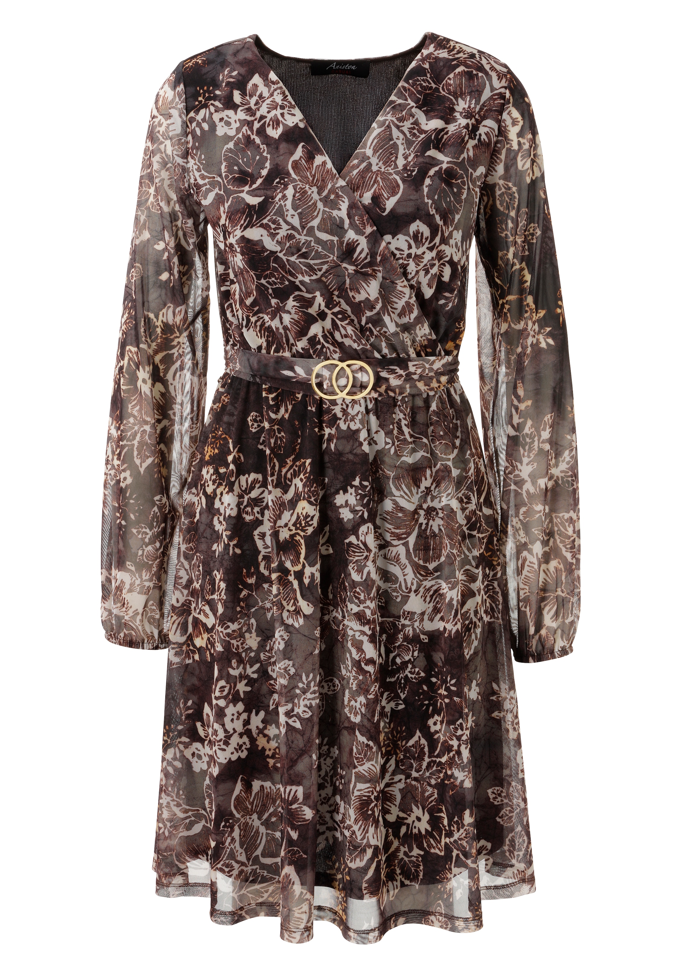 Aniston CASUAL Robe chemisier avec broche décorative sur lien fixé - NOUVELLE COLLECTION