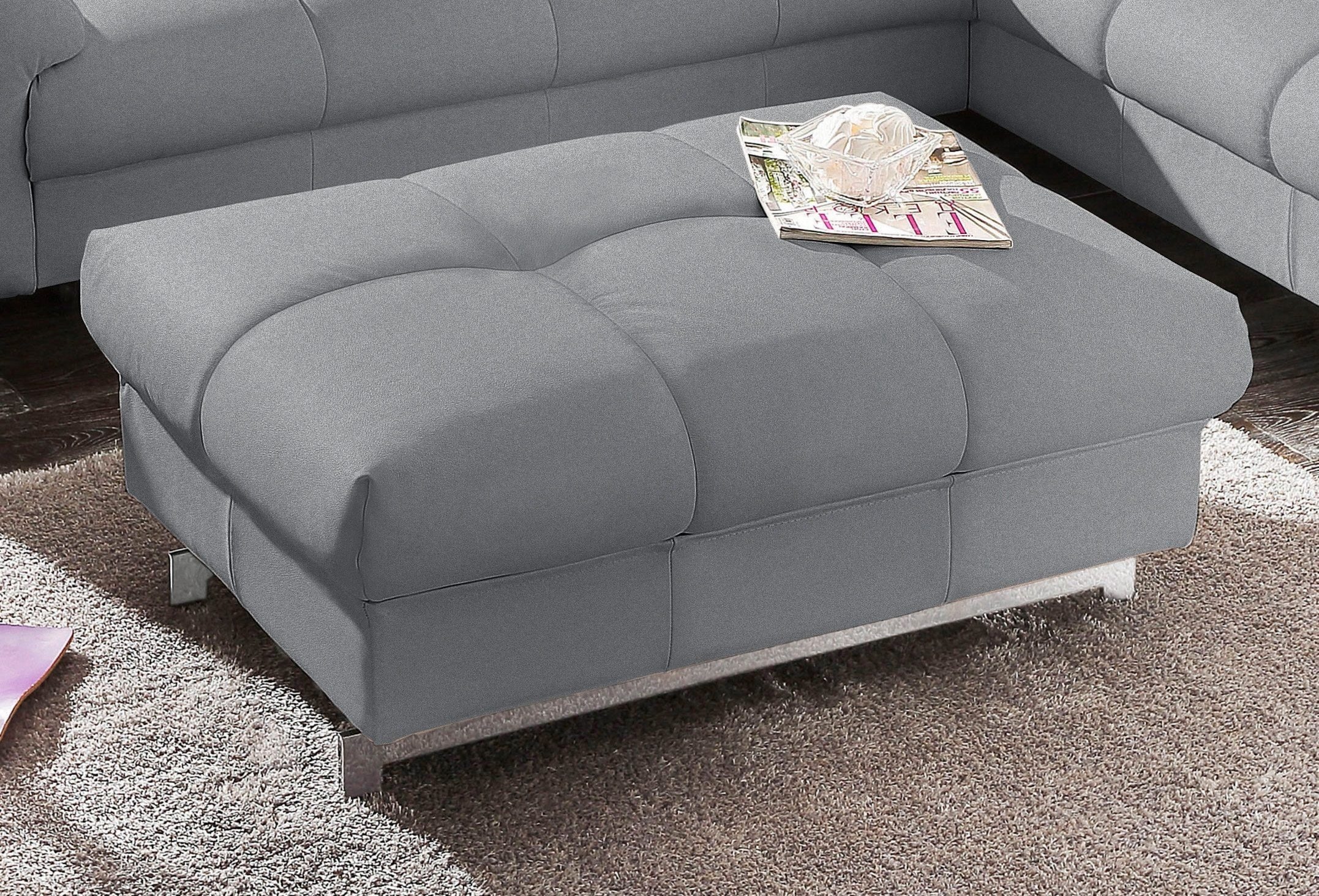 COTTA Ensemble rembourré »Chef« Set,  Set bestehend aus: 2-Sitzer mit Kopfteilverstellung & Hocker