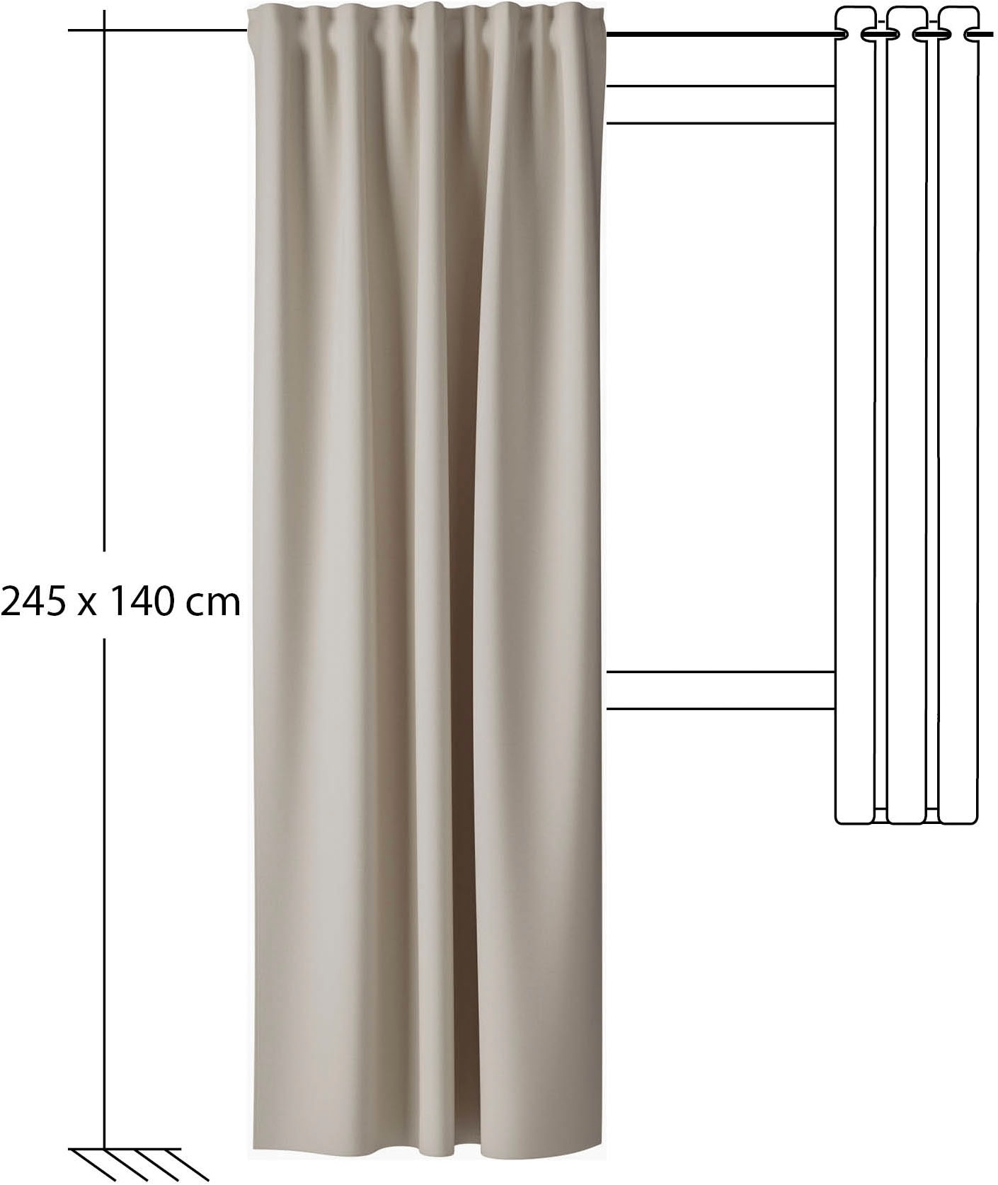 HOMING Rideau »Kalin« Boucles cachées 1 cuis tlg. 140 x 245 cm (Breite x Höhe), Fertigschal, mit schöner Struktur