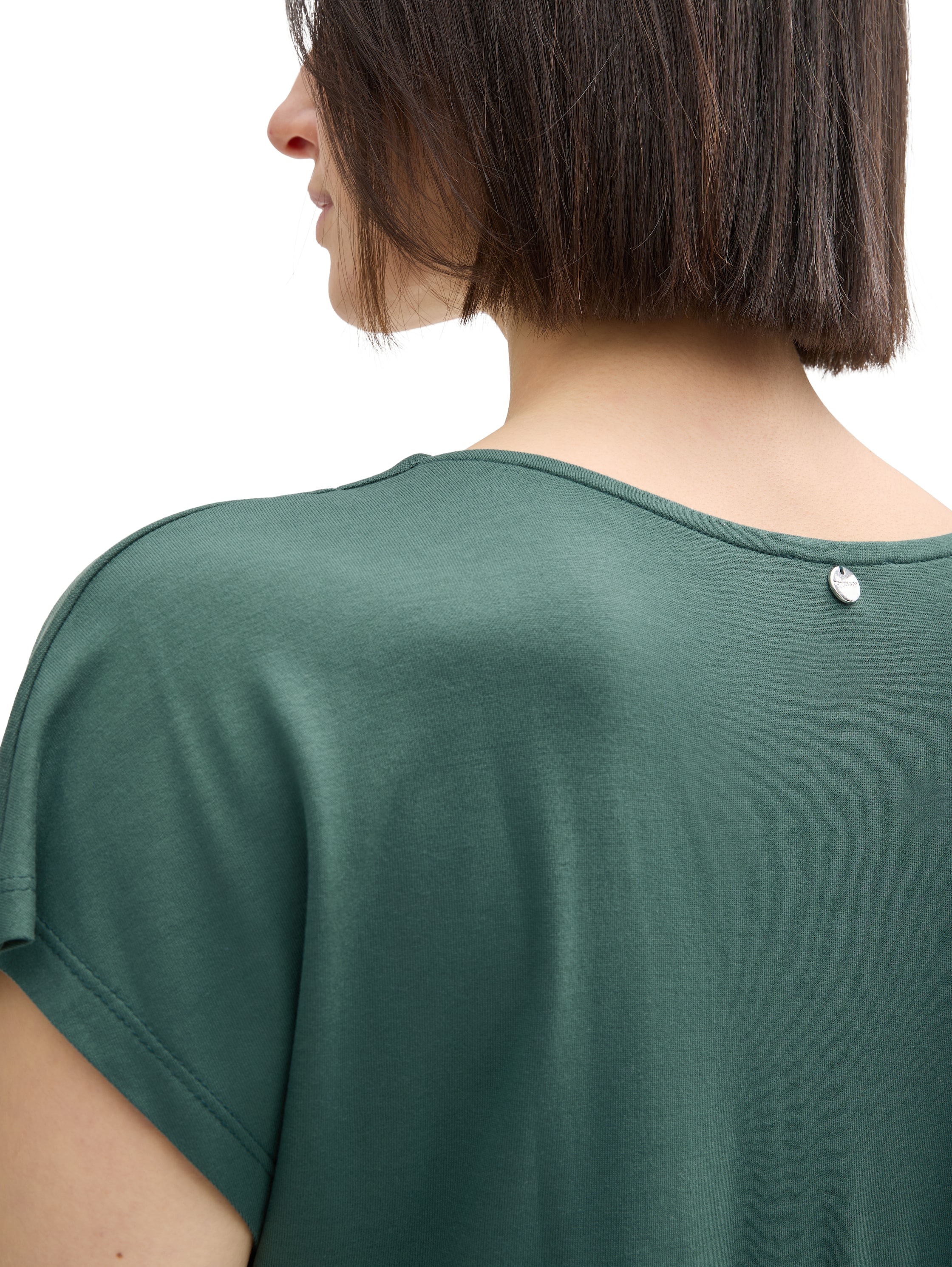 TOM TAILOR T-Shirt mit geschlitztem Rundhalsaussschnitt