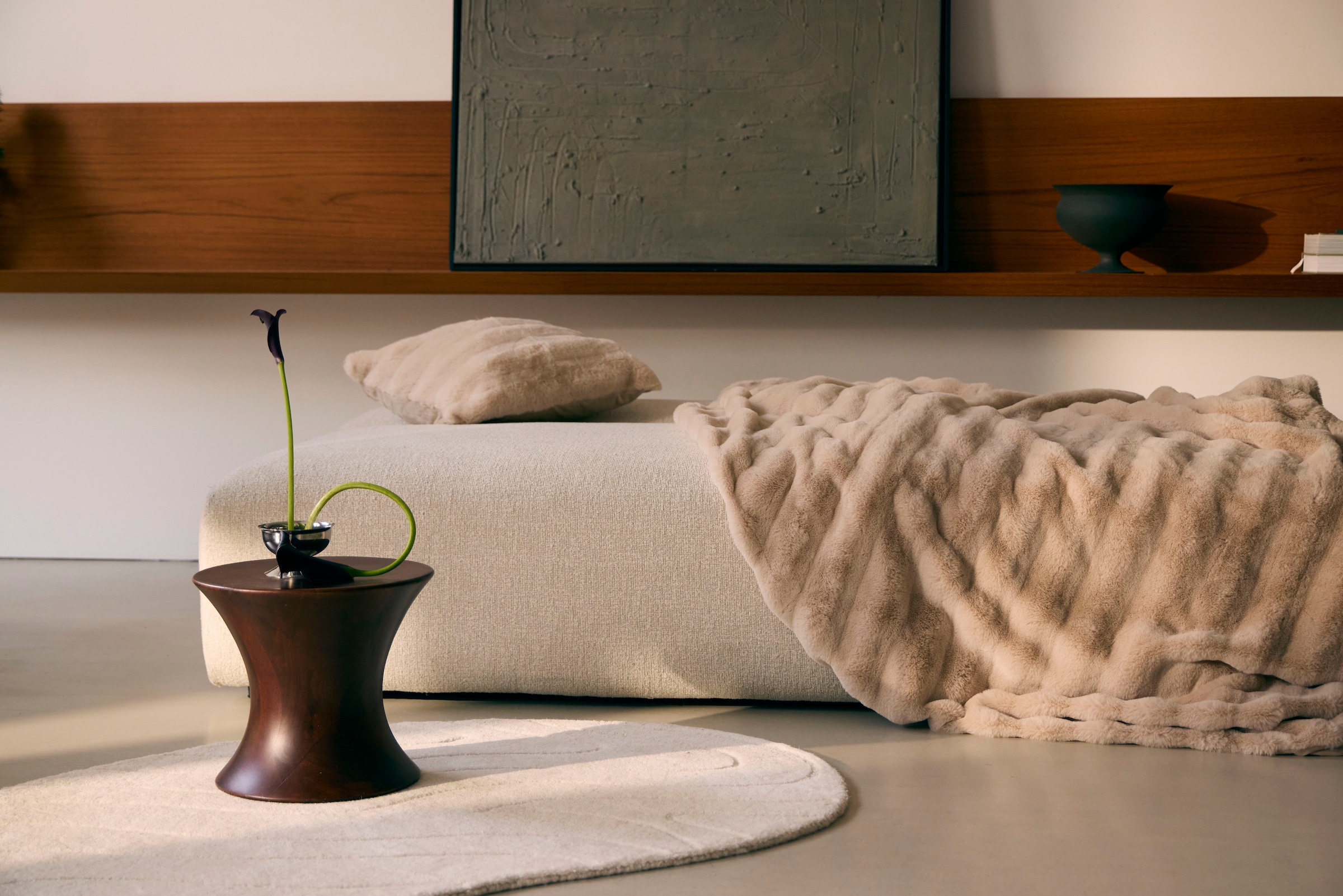 LeGer Home by Lena Gercke Tapis en laine »Zarrah, mit Wellendesign, besondere Form, organisch« ovale 14 mm Höhe Laine pure, moderne, scandinave, chambre à coucher, salon, salle à manger