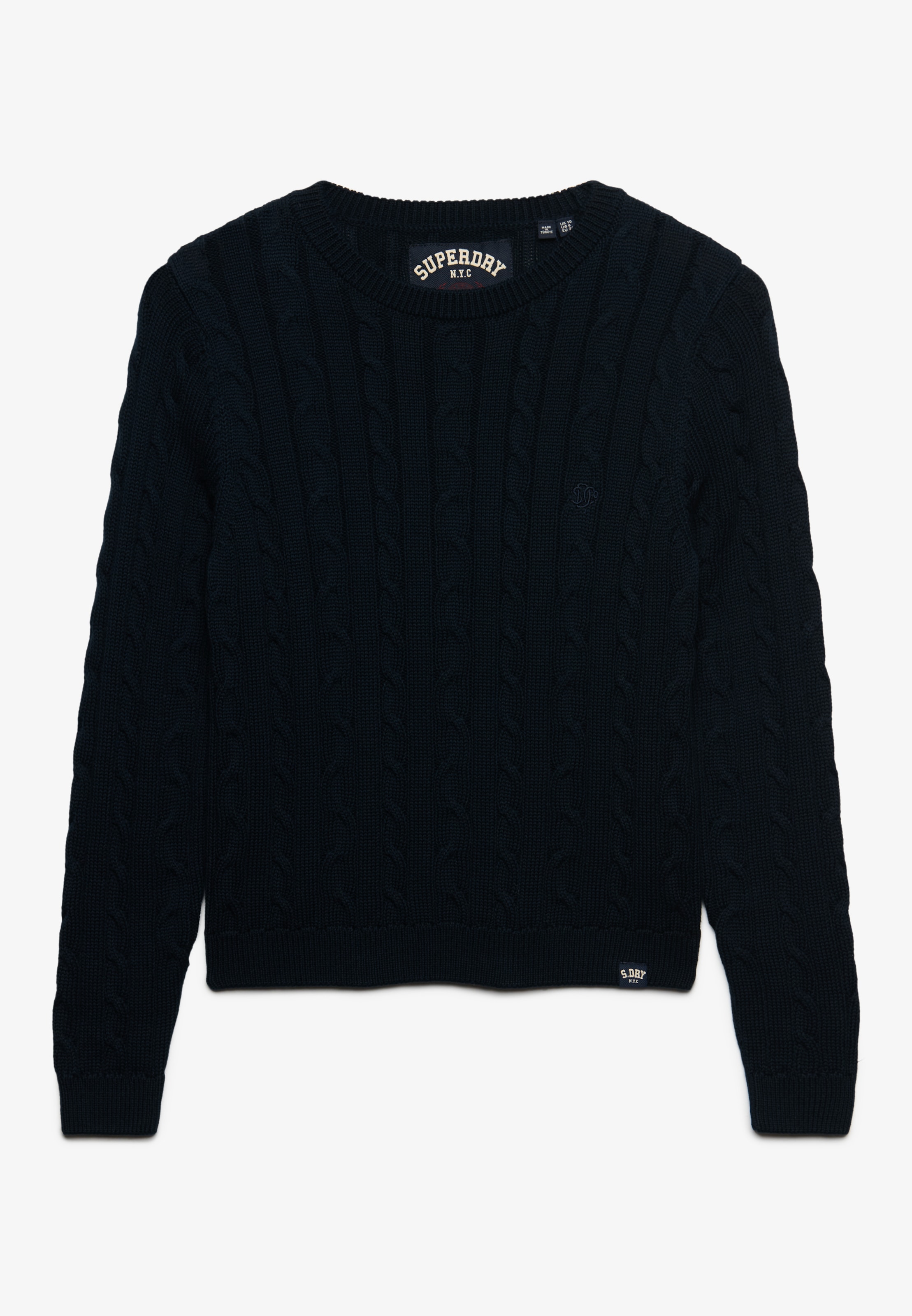 Superdry Pull en tricot »ESSENTIALS SD&CO CABLE JUMPER« fibre synthétique, coupe décontractée