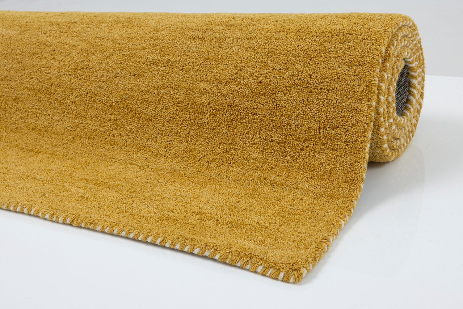 THEKO Bordure de lit »Gabbeh Uni, Handweb Teppich, meliert, reine Wolle« Höhe 14 mm 3 tlg. Bettvorleger, Uni-Farben, handgewebt, Läufer-Set, Schlafzimmer