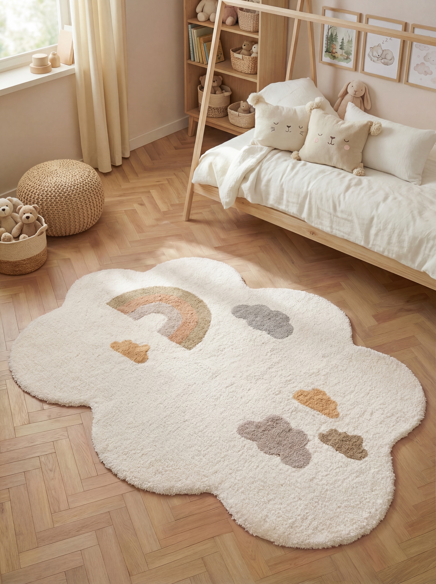 HANSE Home Tapis pour enfants »Willy« Rectangulaire 10 mm Höhe lavable, fait main, doux, antidérapant, tapis de jeu pour chambre d'enfant