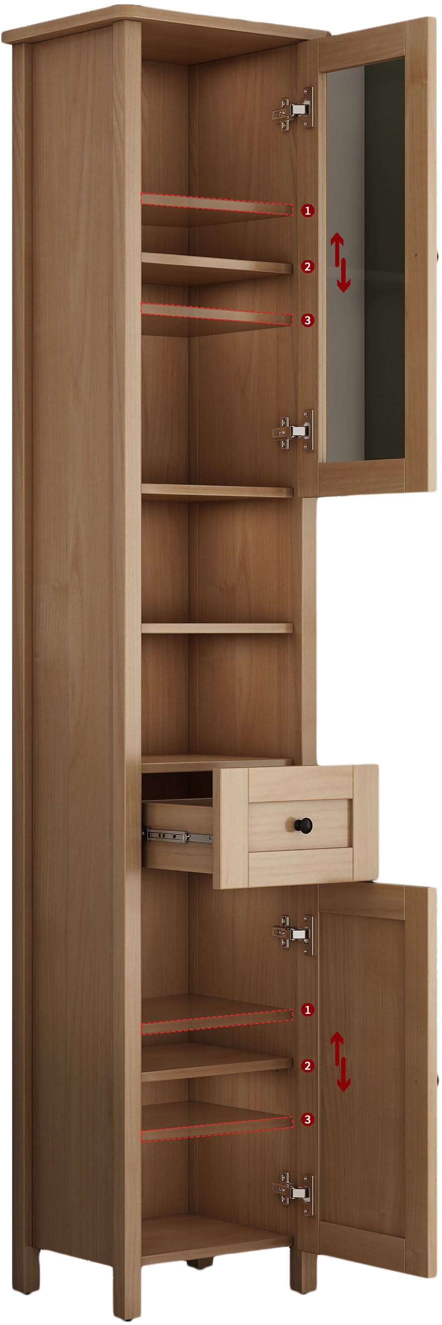 welltime Armoire haute »STOCKHOLM« Badschrank Breite 40cm mit Glastür