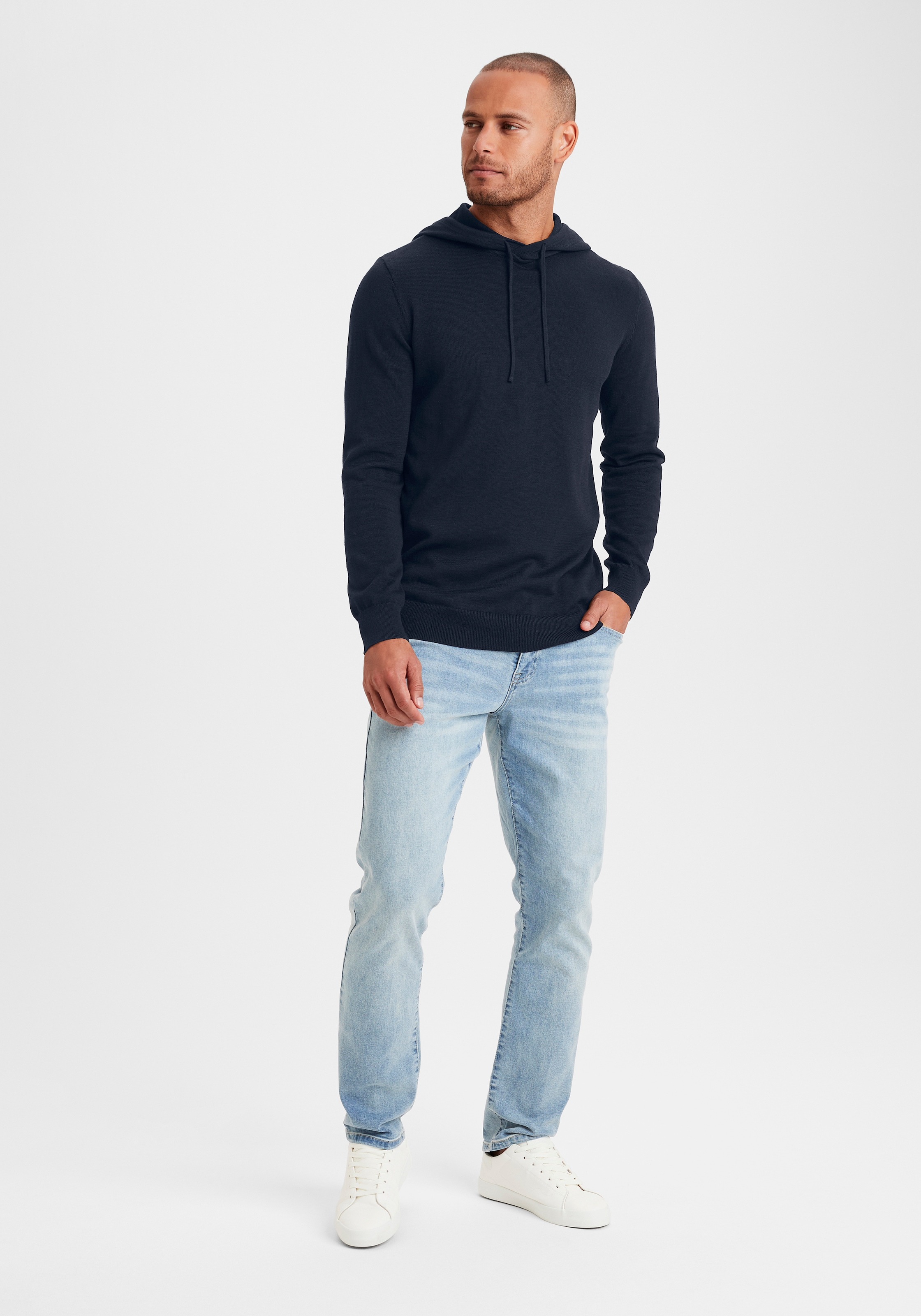 H.I.S Hoodie », Strickpullover mit Kapuze« Feinstrick aus pflegeleichter Baumwollmischung