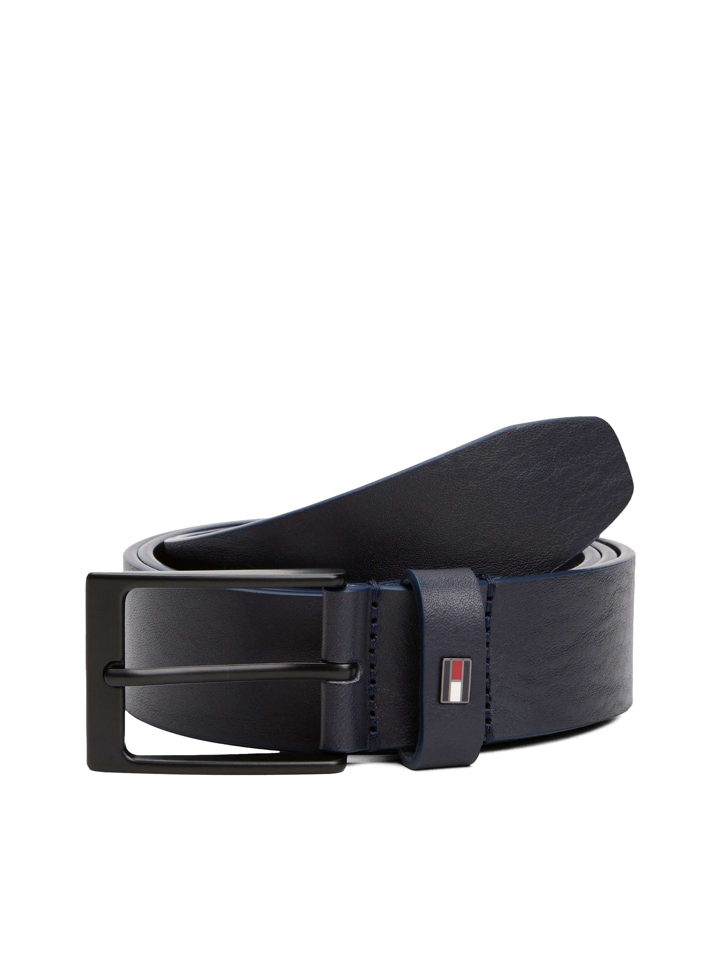 Tommy Hilfiger Ceinture en cuir »LAYTON 3.5 cm breit« Patch en métal, boucle simple ardillon