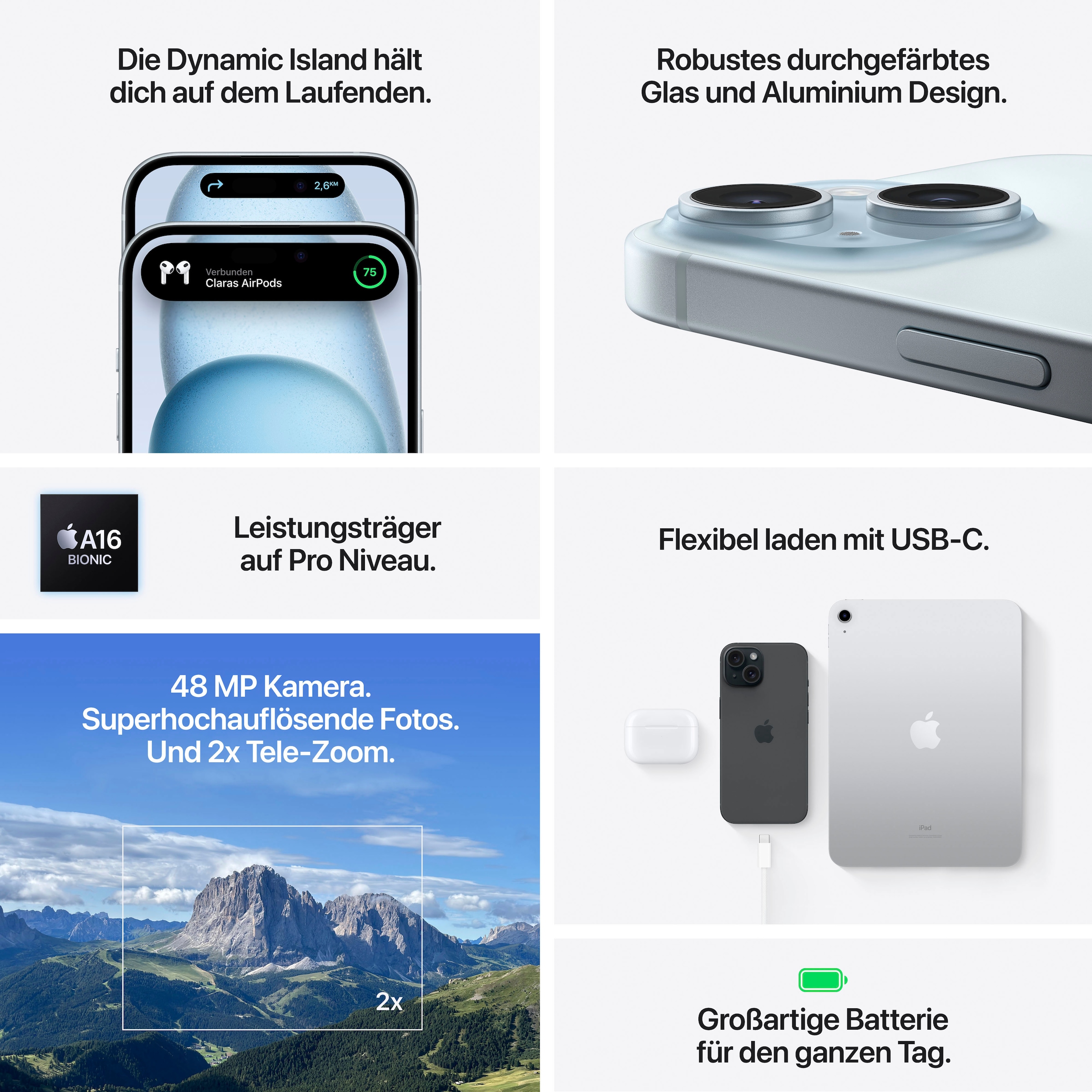 Apple Smartphone »iPhone 15« blau