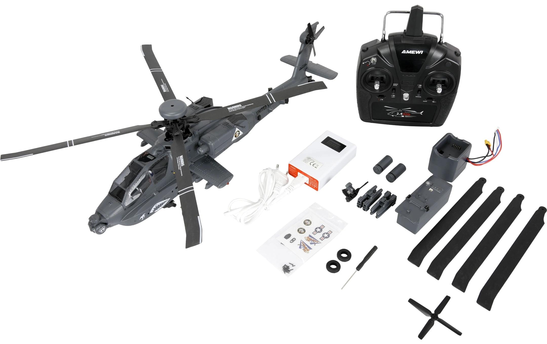 Amewi RC-Helikopter »Apache AH-64D CP RTF Grau«