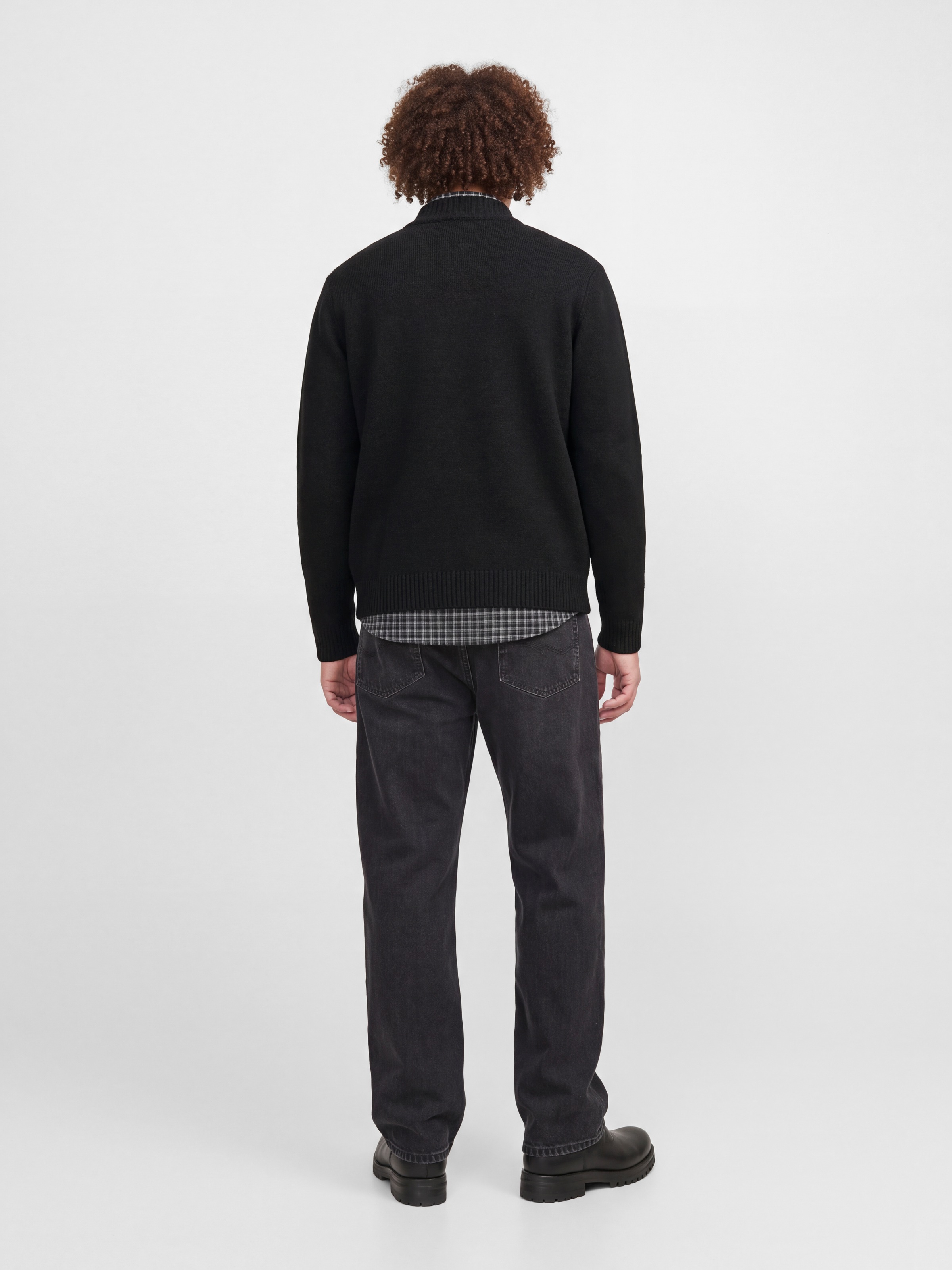 Jack & Jones PlusSize Strickjacke »JJSOHO OLLIE KNIT HIGH NECK ZIP C SN PLS« Materialmix, locker geschnitten