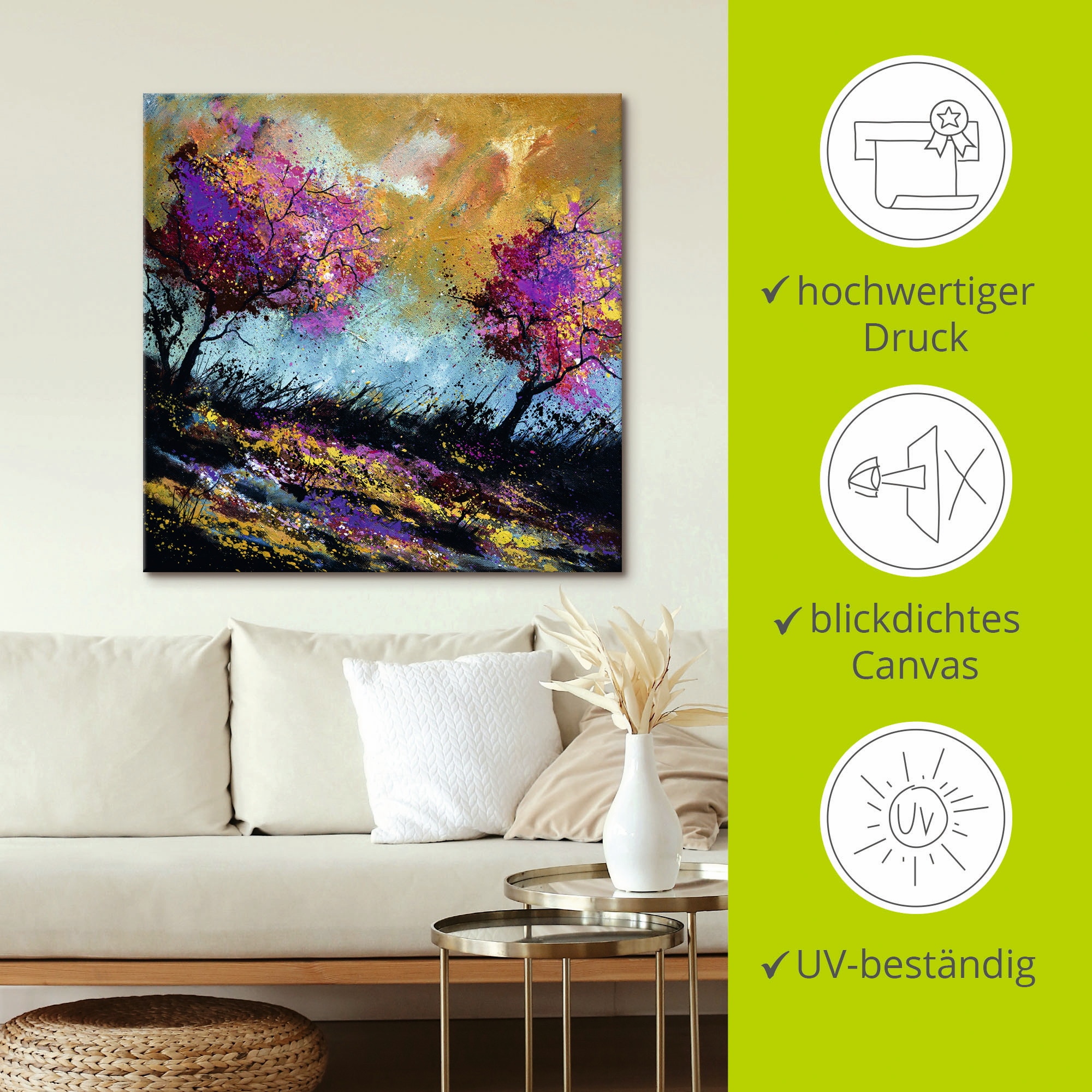 Artland Leinwandbild »Herbst-Eichen« Wiesen & Bäume 1 Stk. tlg. auf Holzrahmen gespannt