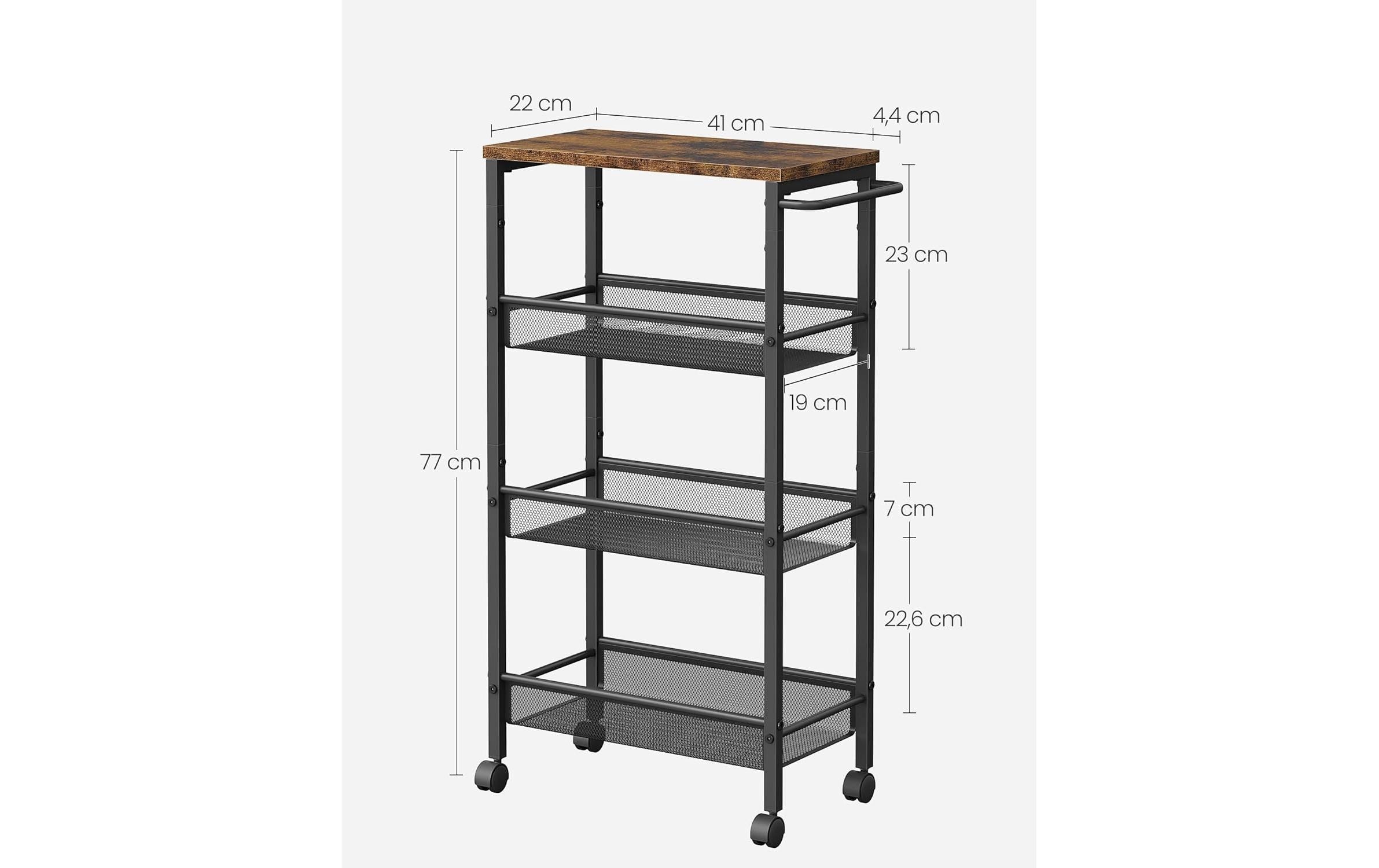 VASAGLE Rollwagen »Industrial 45.4 x 77 x 13 cm«