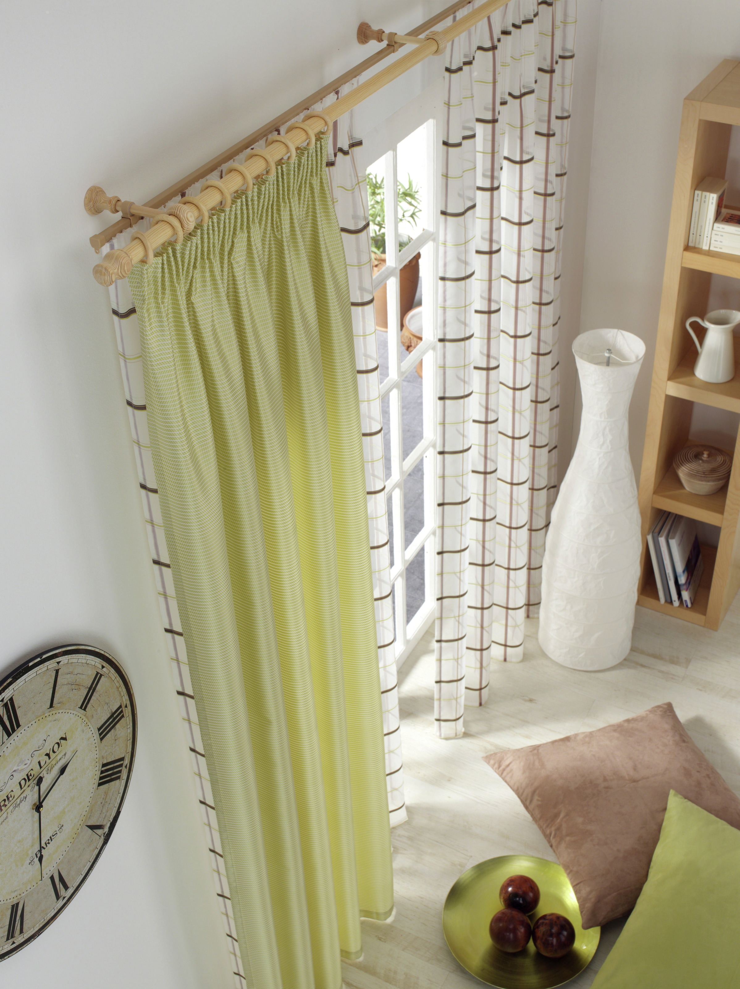 GARDINIA Gardinenring »Lugano Holz« Serie Gardinenstangen-Set Lugano Classic Ø 28 mm