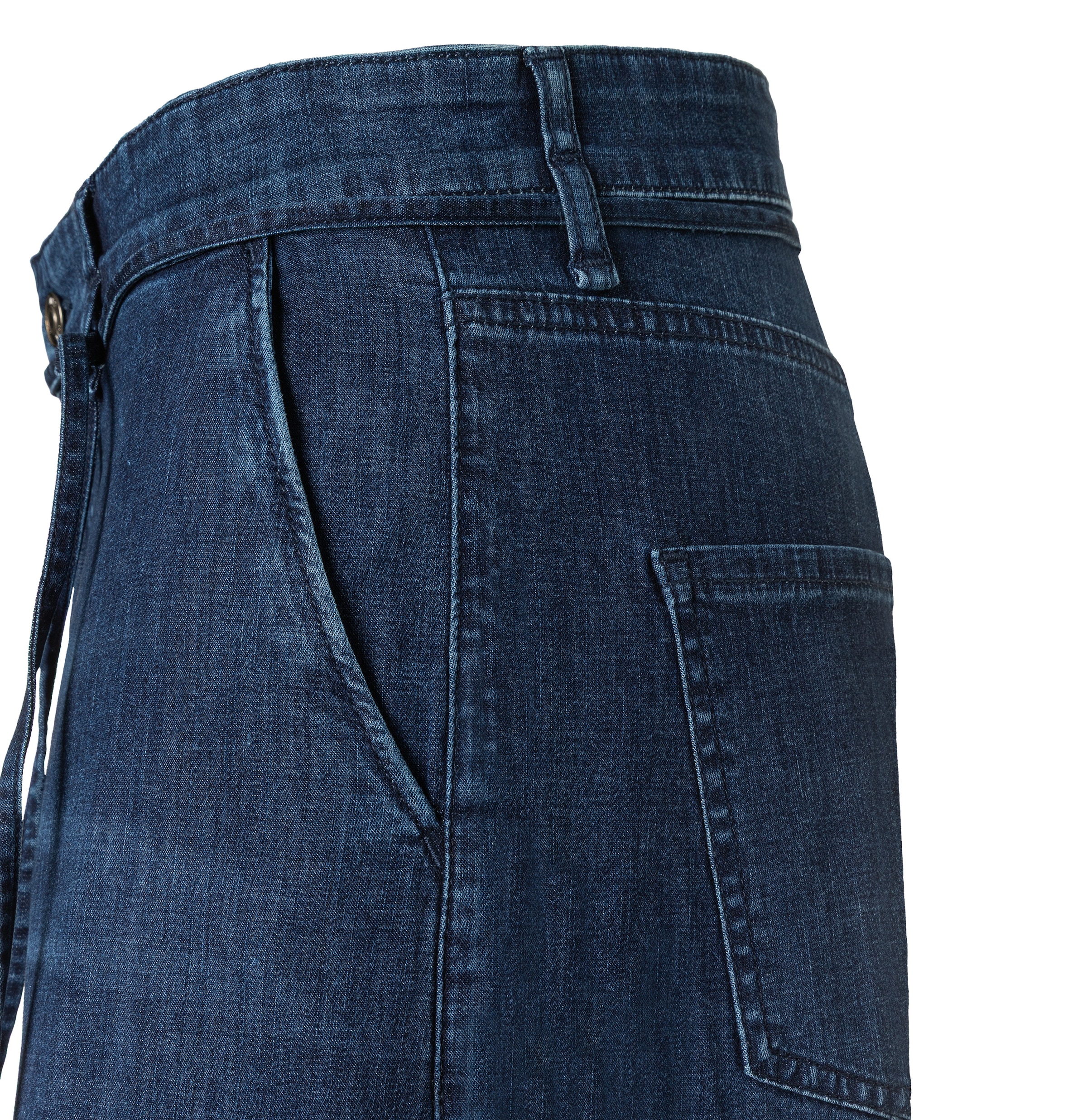 MAC Jeans large »WENDY« avec ceinture nouée en denim