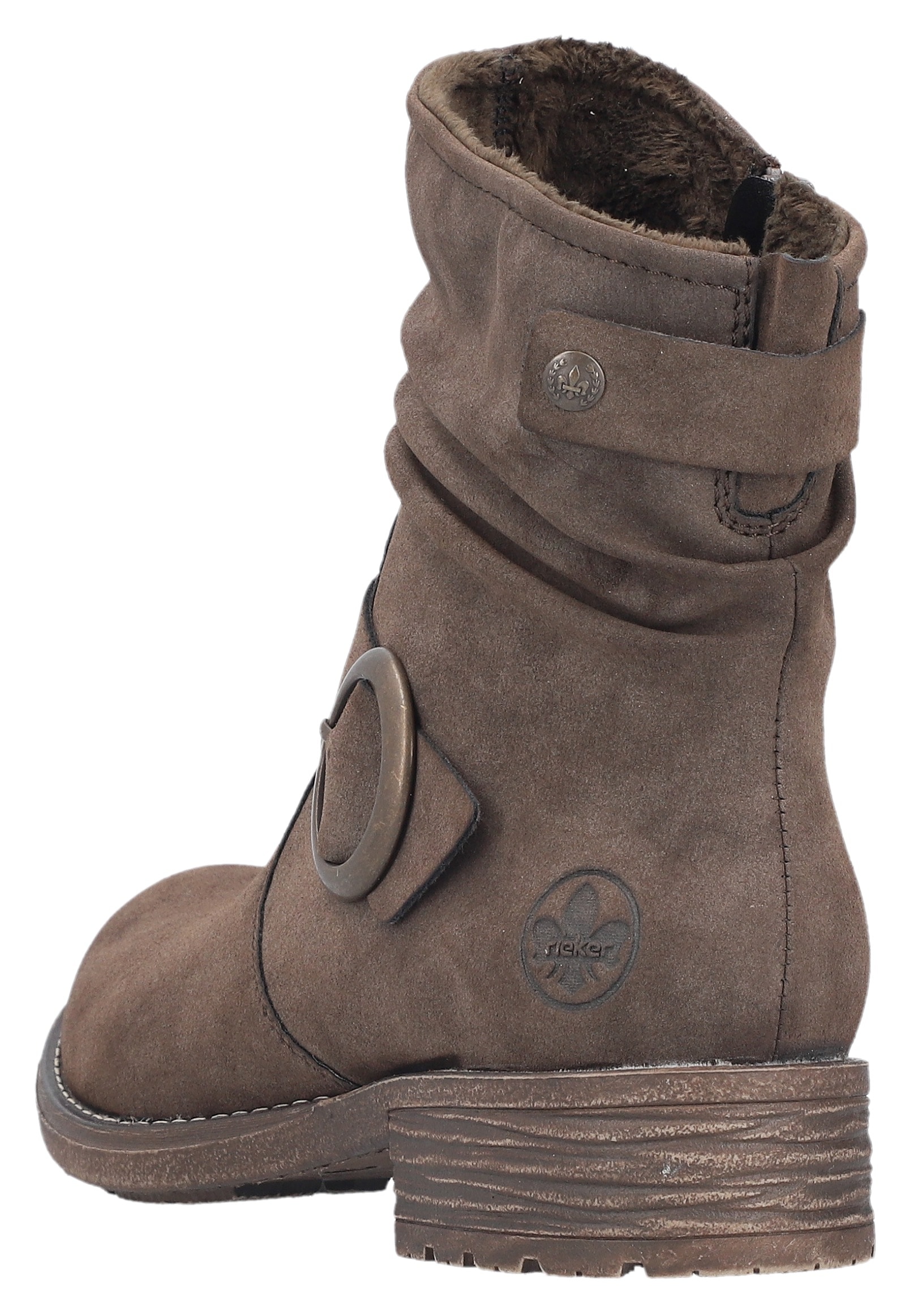 Rieker Stiefelette  Boots, Blockabsatz, slouchy Schaft und Innenreissverschluss