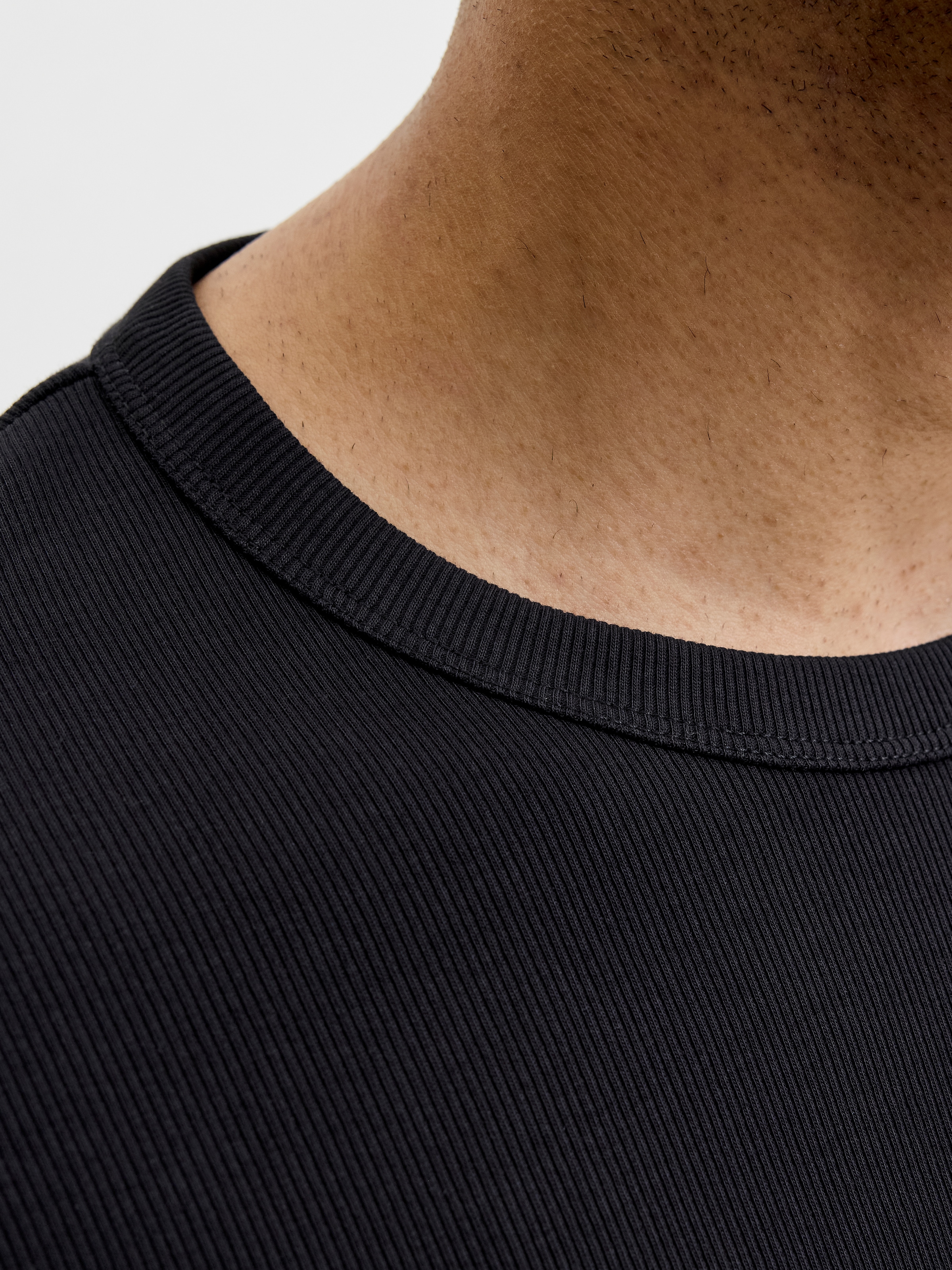 Jack & Jones Shirt à col rond »JJEORGANIC RIB TEE SS CREW NECK 2PK MP« Paquet, 2 Mélange de coton, coupe slim