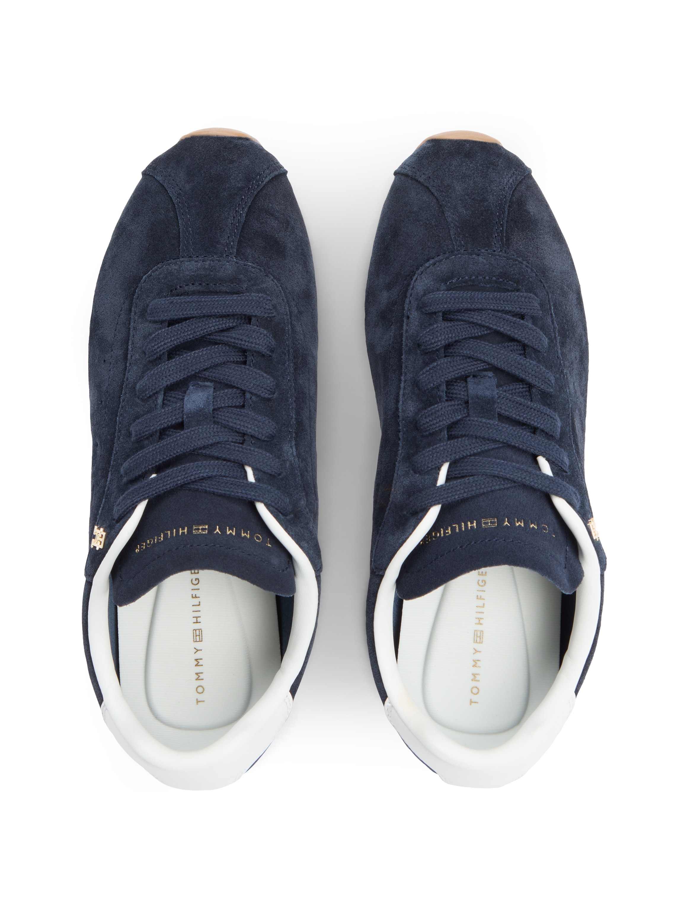 Tommy Hilfiger Sneakers »TH BELLA LOW RUNNER SUEDE«  Chaussure basse, à lacets, chaussure de loisirs avec empiècement talon contrasté