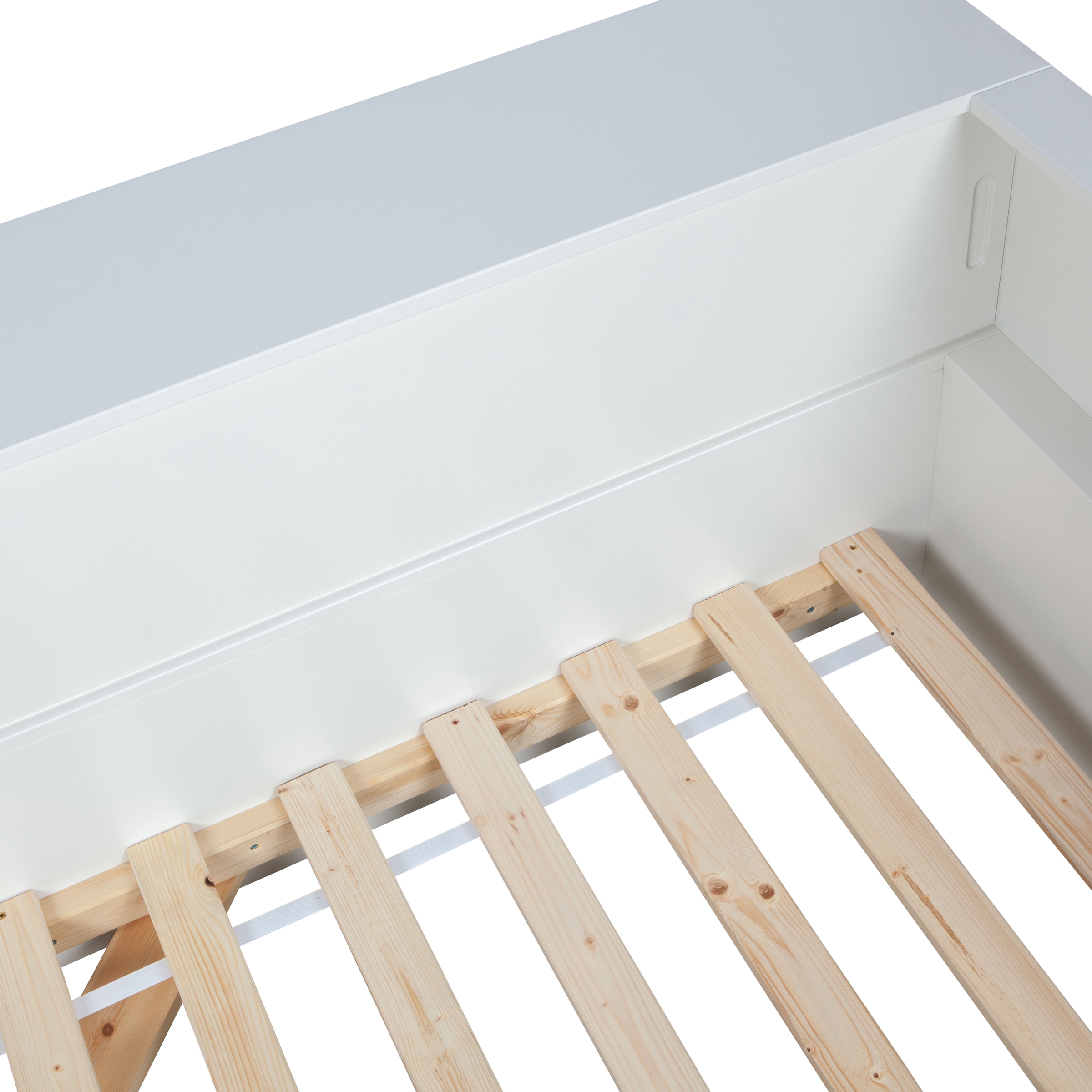 WOOOD Stauraumbett »Connect FSC®-Kiefernholz mit Schiebetür und Stauraum 213x118x60 cm« Einfach zu montierbar, Matratzenmass 90x200 cm, Pfleiglicht